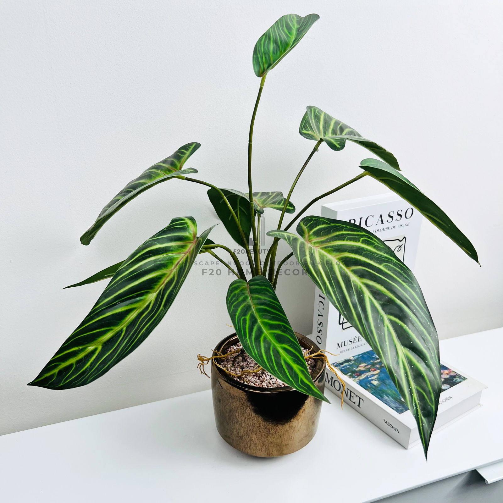 Chậu cây nấm tuyết thiên thần giả để bàn trong phòng ngủ mang lại sự bình yên