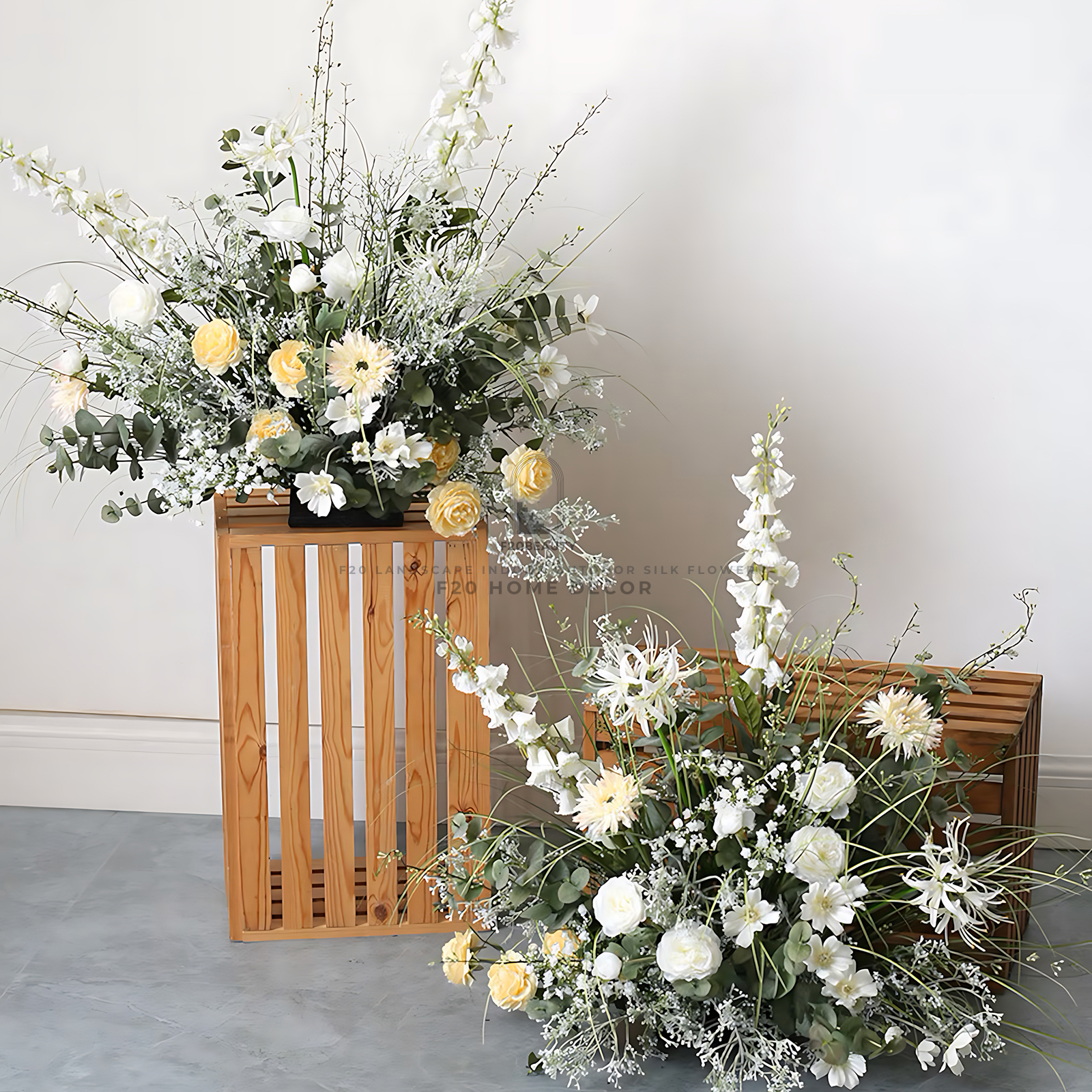 Thi công bục hoa giả trang trí nội thất