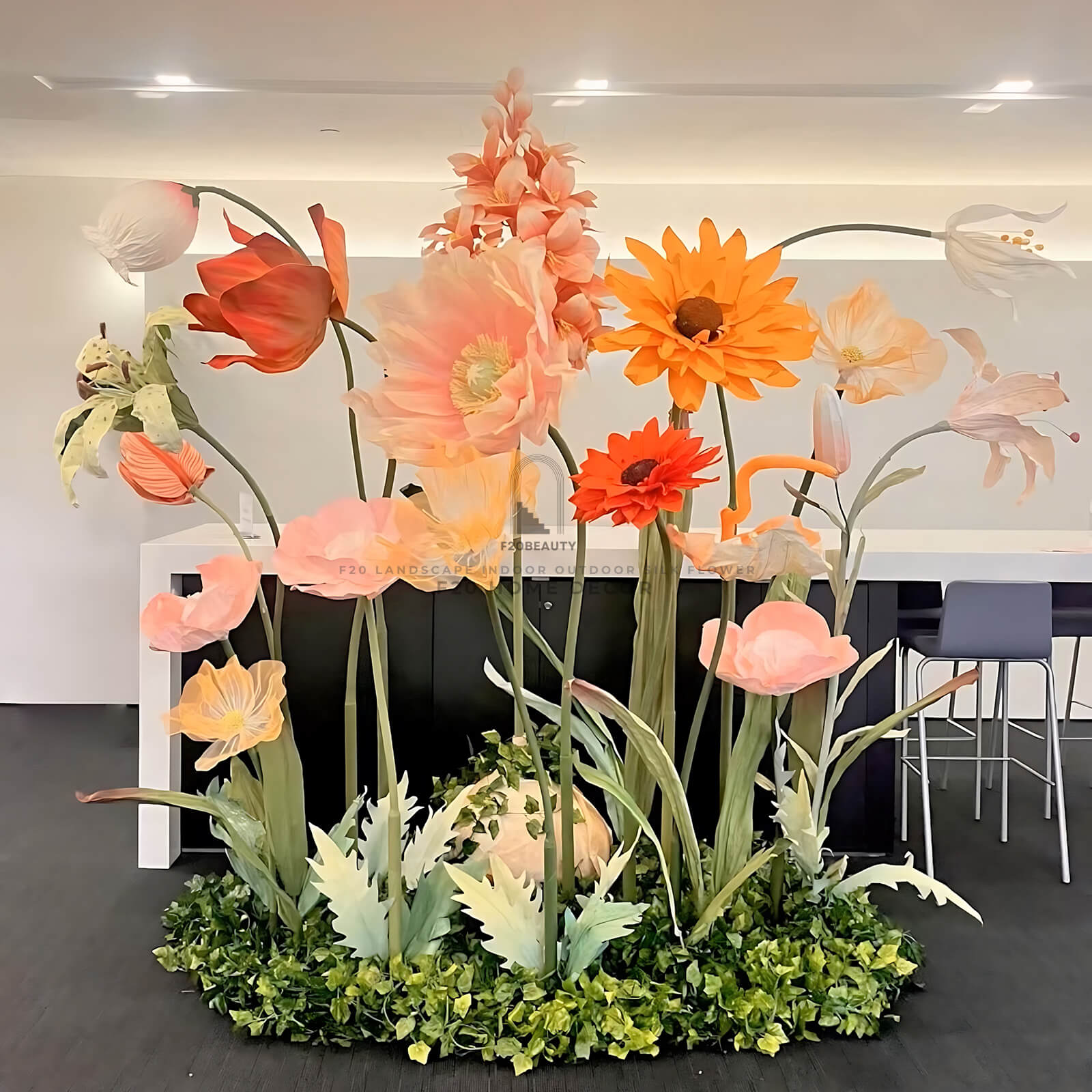 Thi công tiểu cảnh hoa giả đẹp như thật