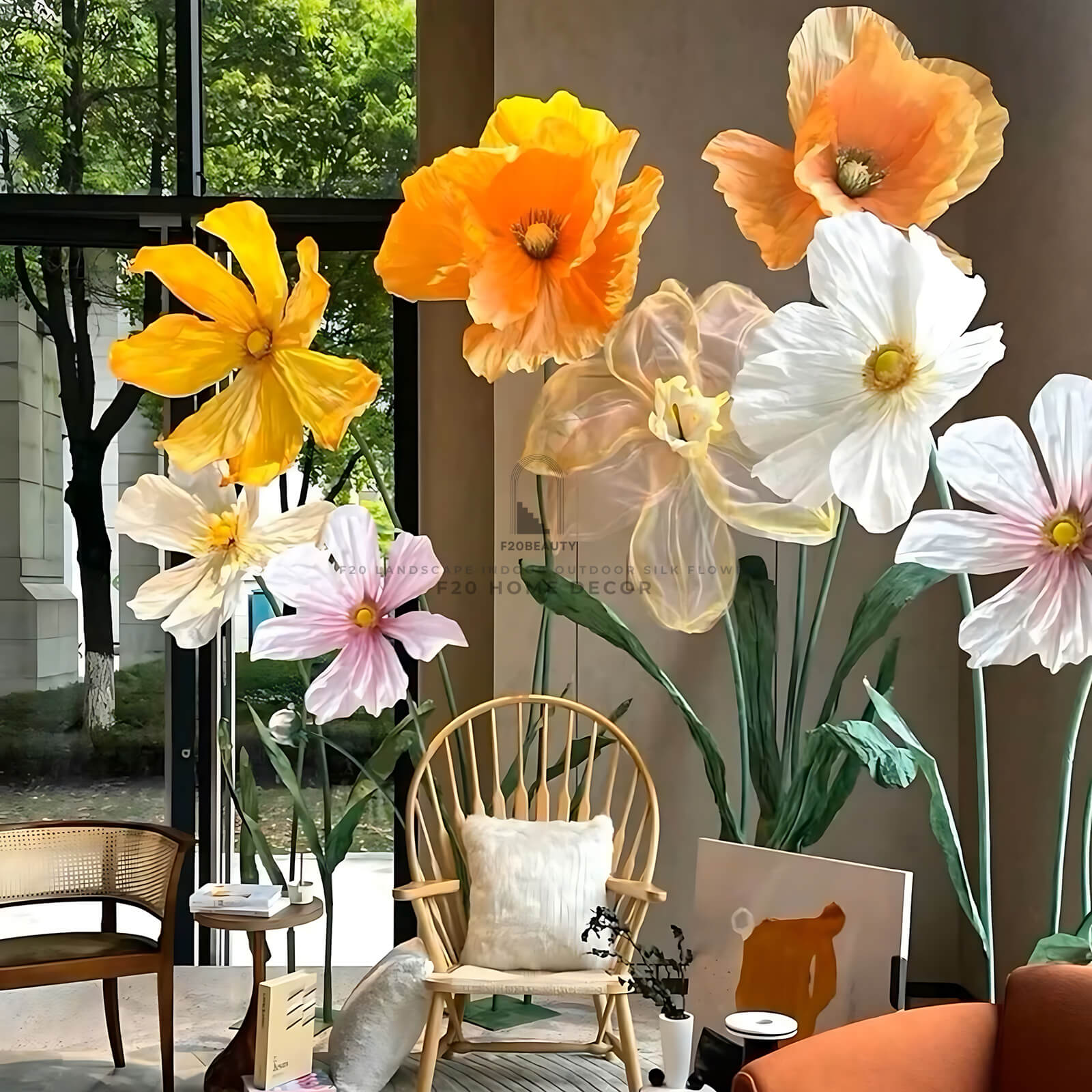 Thi công tiểu cảnh hoa giả đẹp như thật