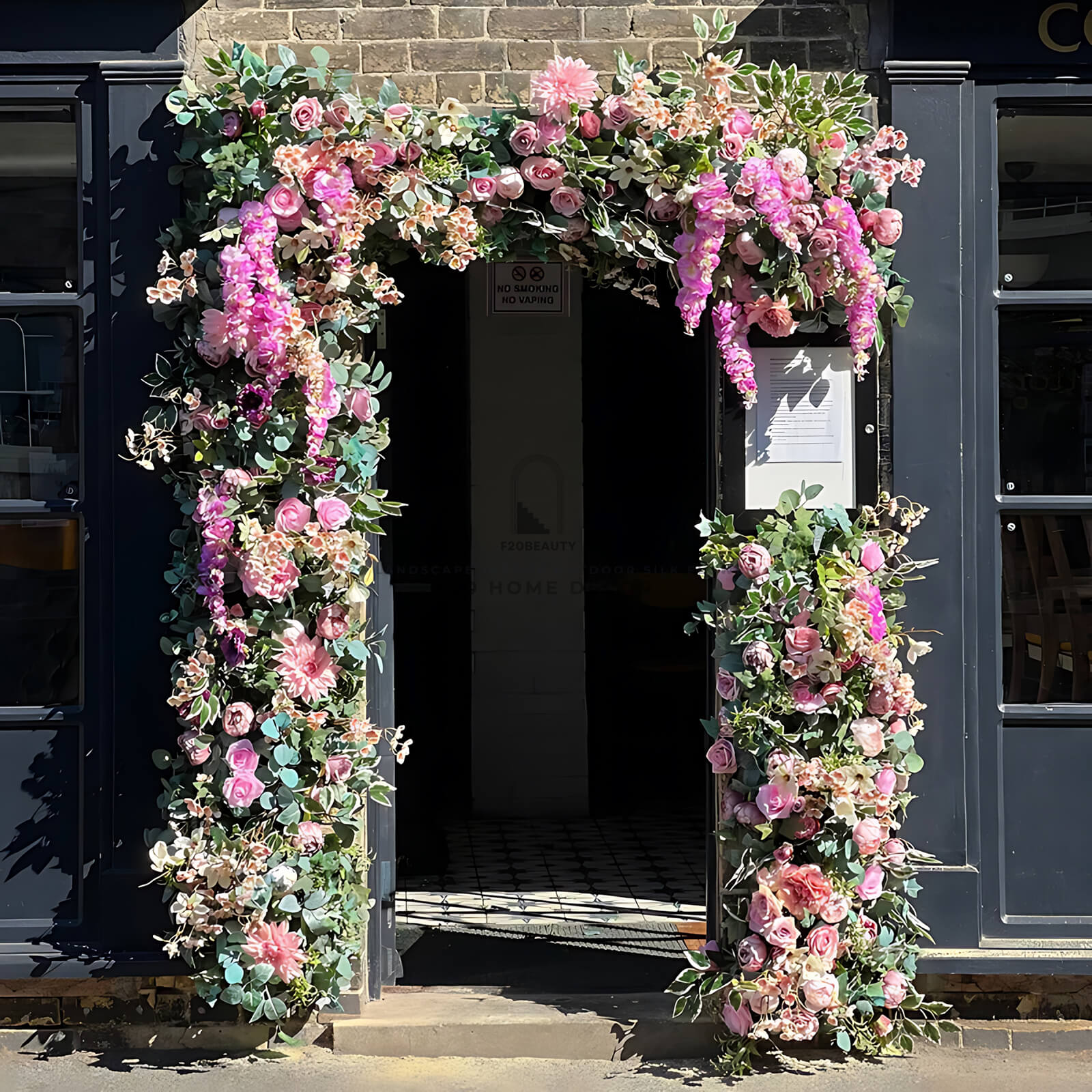 Thi công tường hồng giả tông màu tím hồng