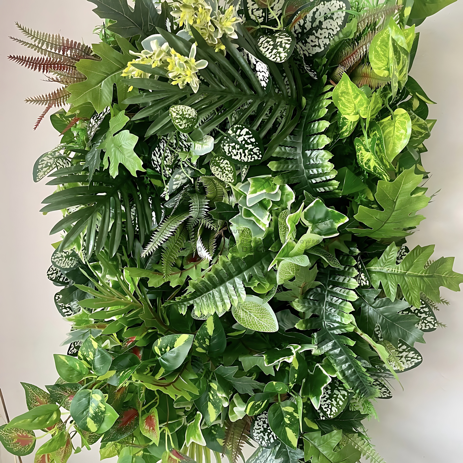 Tường cây giả Monstera dương xỉ nhiệt đới làm mới không gian sống