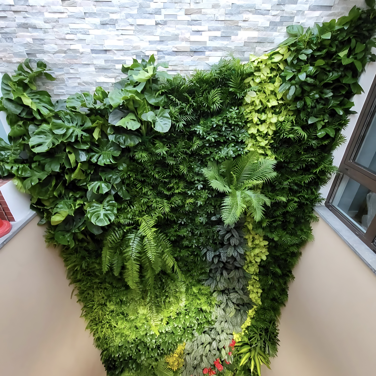 Tường cây giả thủy sinh mix nhiều loại sống động tự nhiên