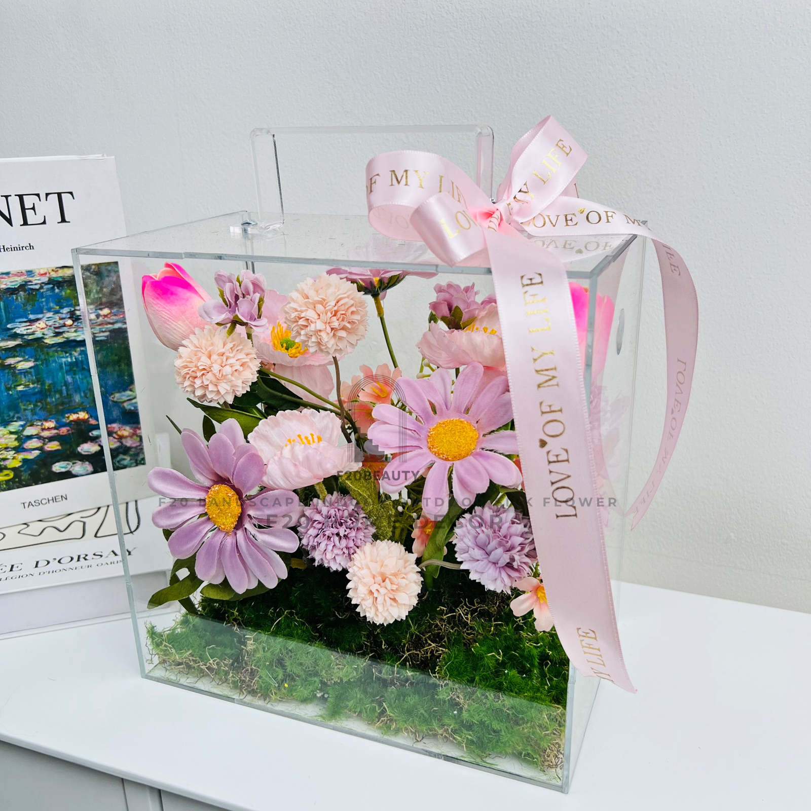 vali hoa giả mica cắm sẵn sang trọng cho mọi dịp