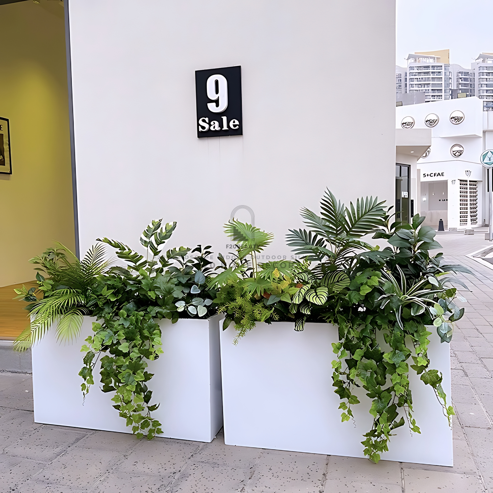 Bồn cây giả nhiệt đới sự lựa chọn thông minh cho trang trí cửa hàng