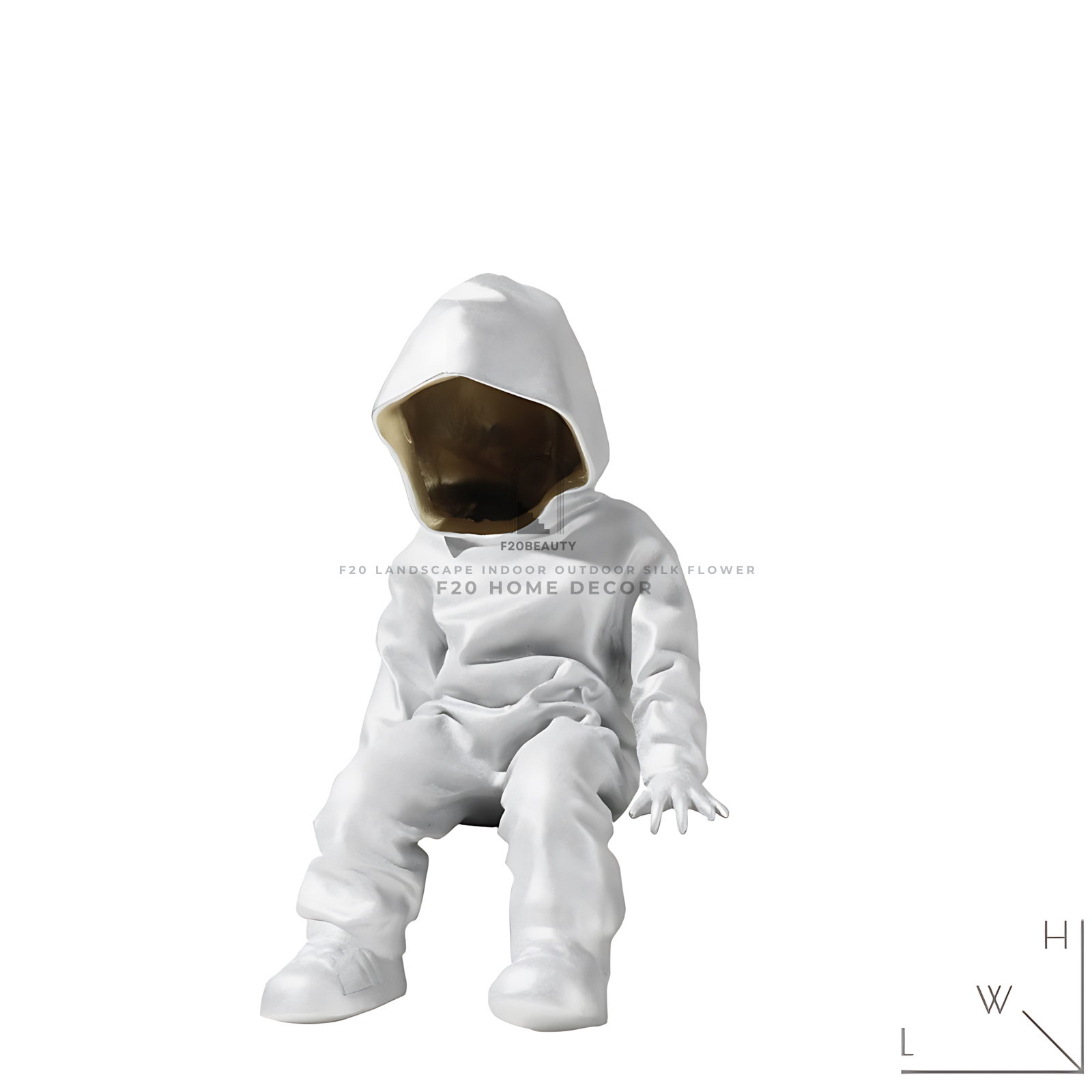 Tượng nghệ thuật người đàn ông vô hình màu xám