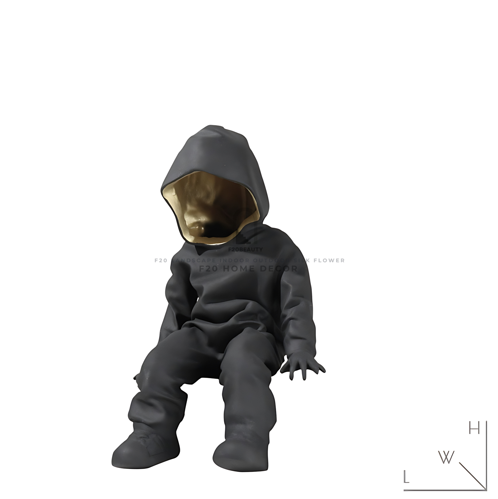 Tượng nghệ thuật người đàn ông vô hình màu đen