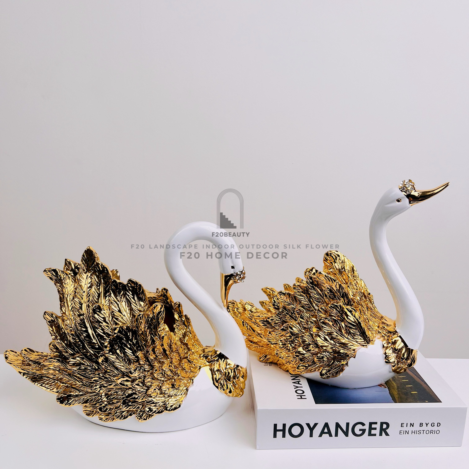 Tượng thiên nga bạch kim cho không gian sang trọng