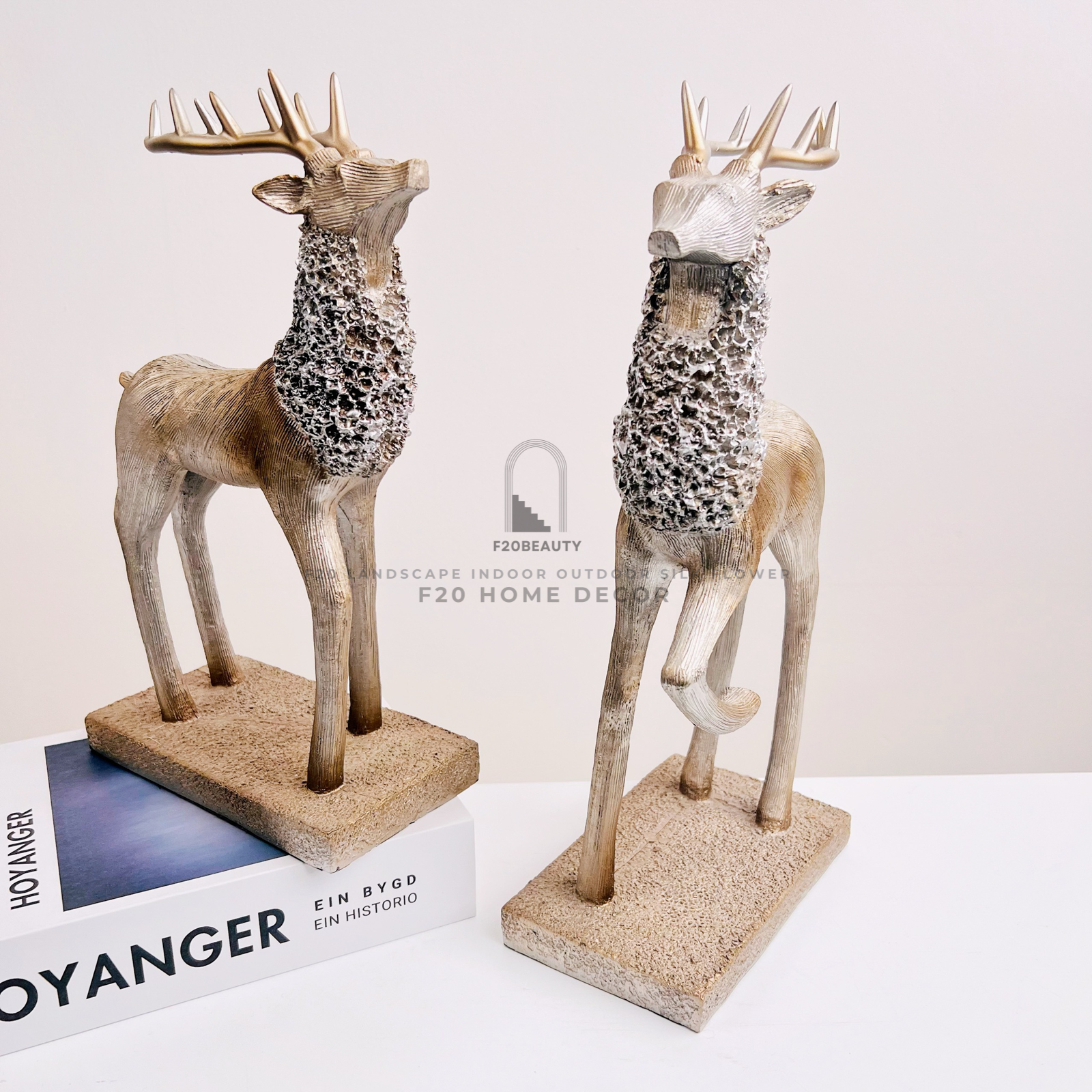 Tượng cặp hươu artemis phong thủy sức mạnh và bình an từ Bắc Âu