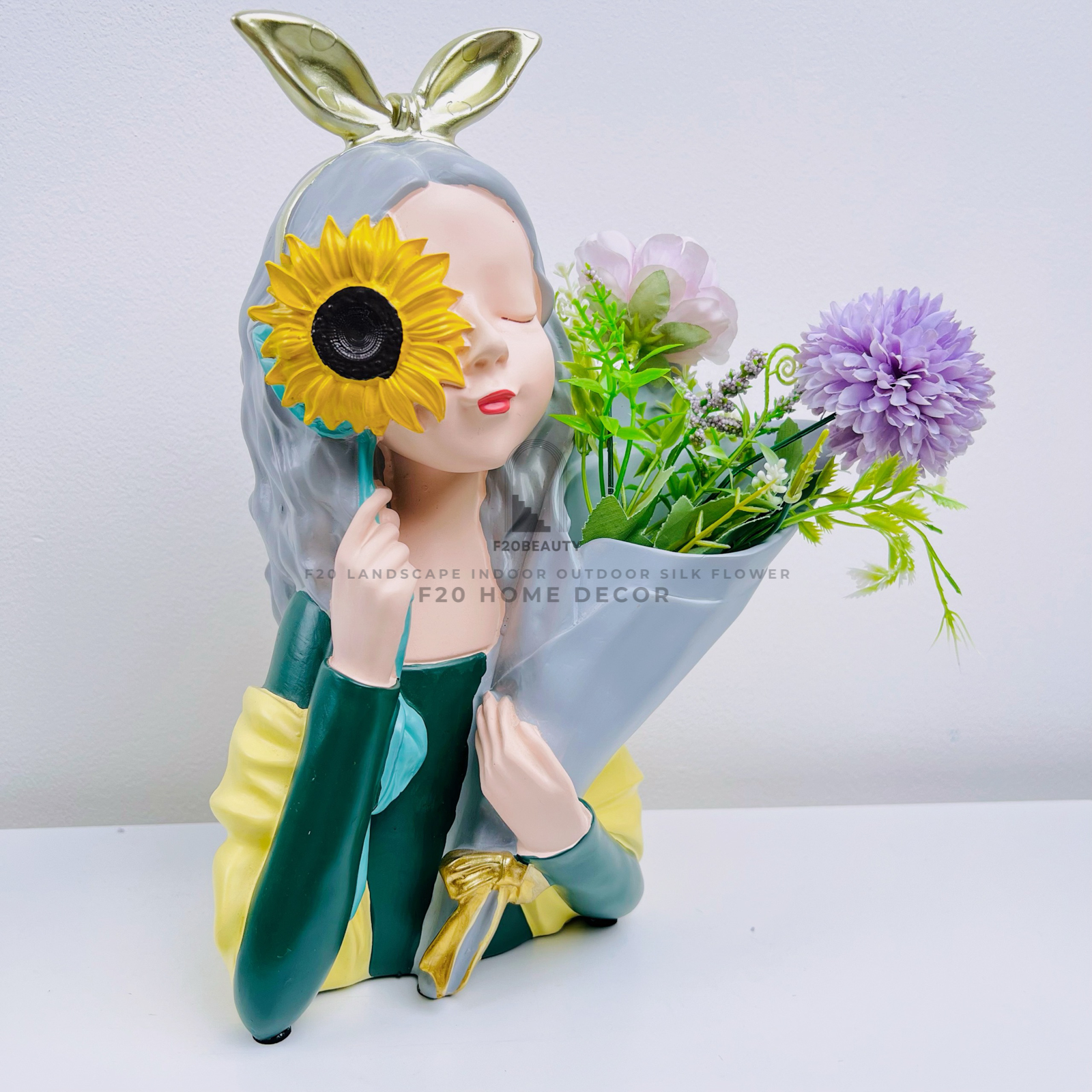 Tượng cô gái hướng dương Audrey: cảm xúc tươi mới trong nghệ thuật và trang trí