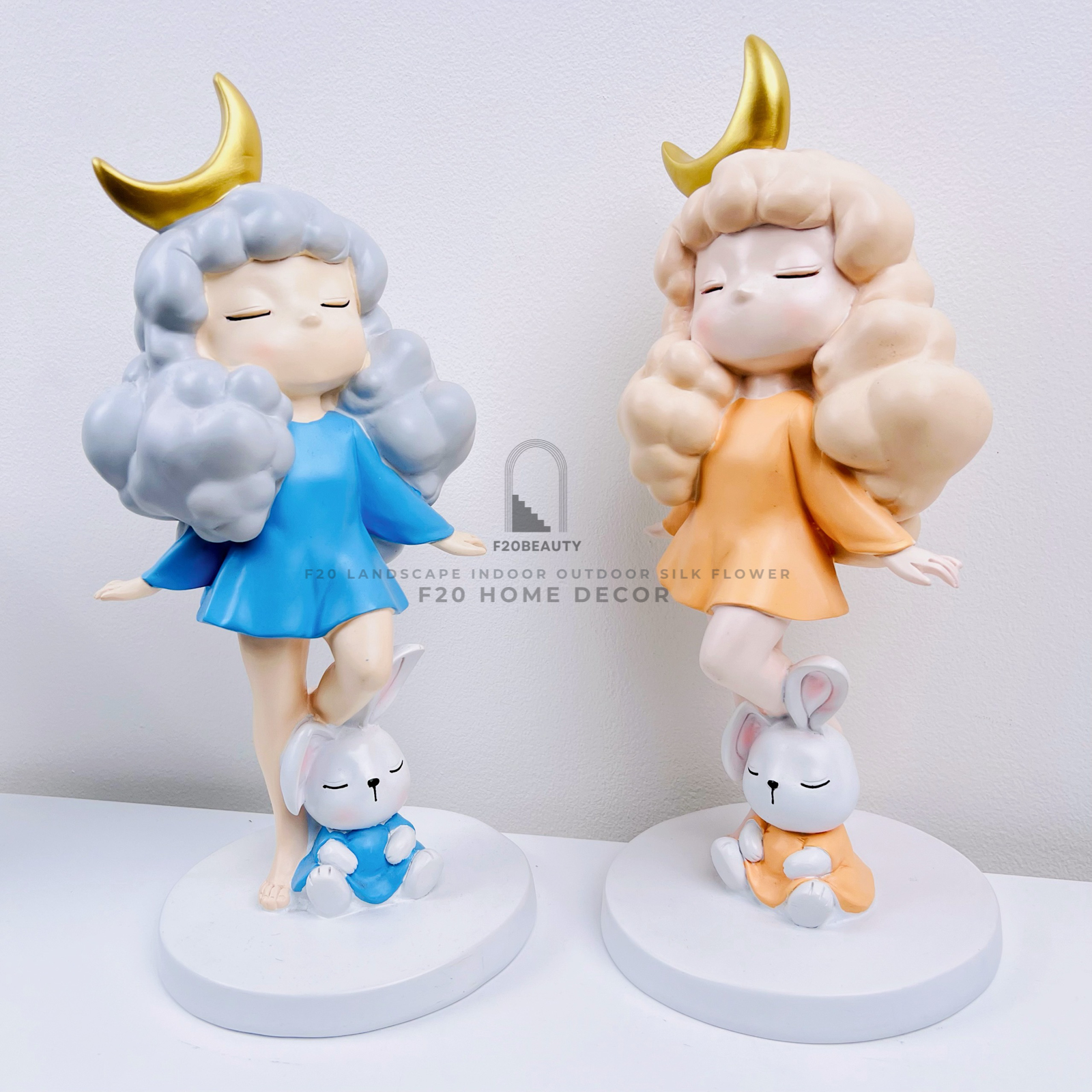 Tượng cô gái mặt trăng Belle trang trí không gian thơ mộng, huyền ảo