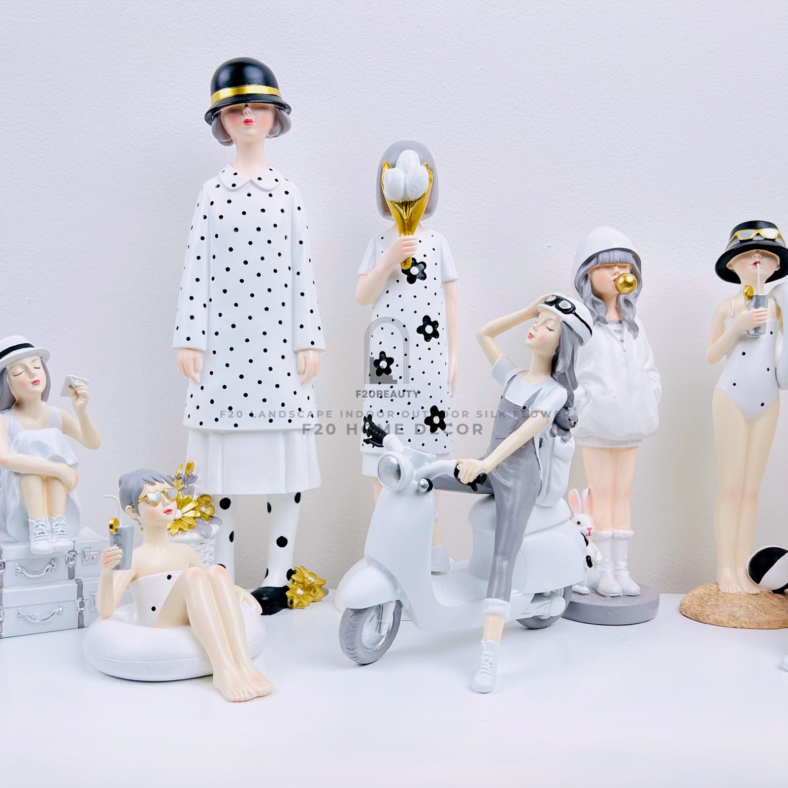 Tượng cô gái đáng yêu nhiều phong cách