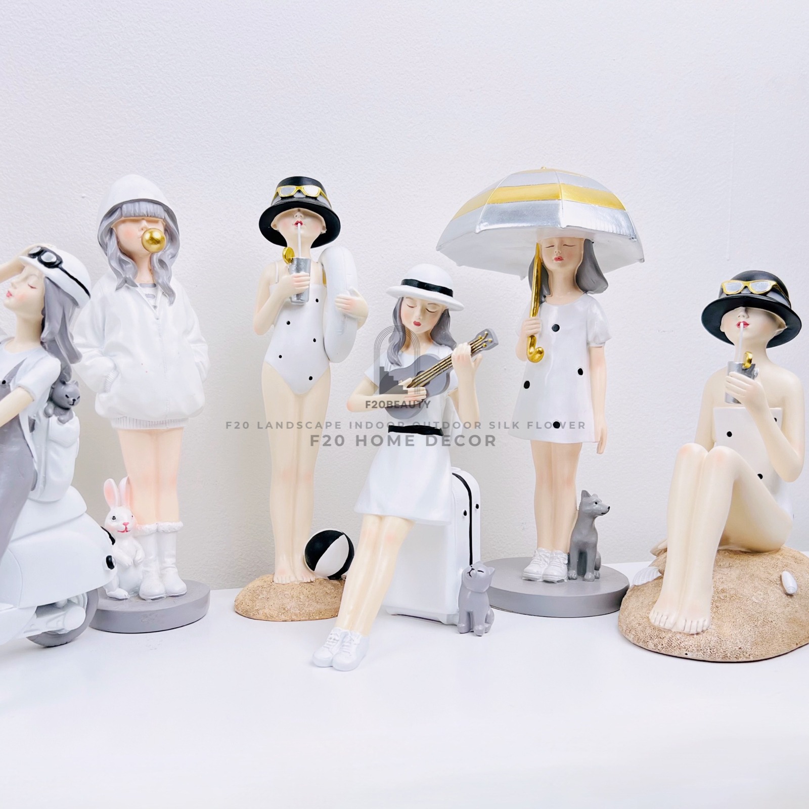 Tượng cô gái đáng yêu trang trí không gian sống