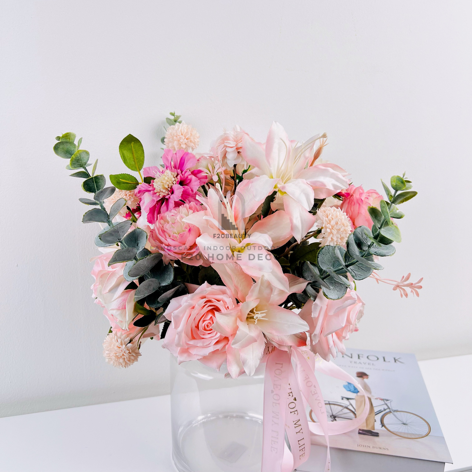 Bình hoa Abez giả cắm sẵn để bàn trang trí phòng khách