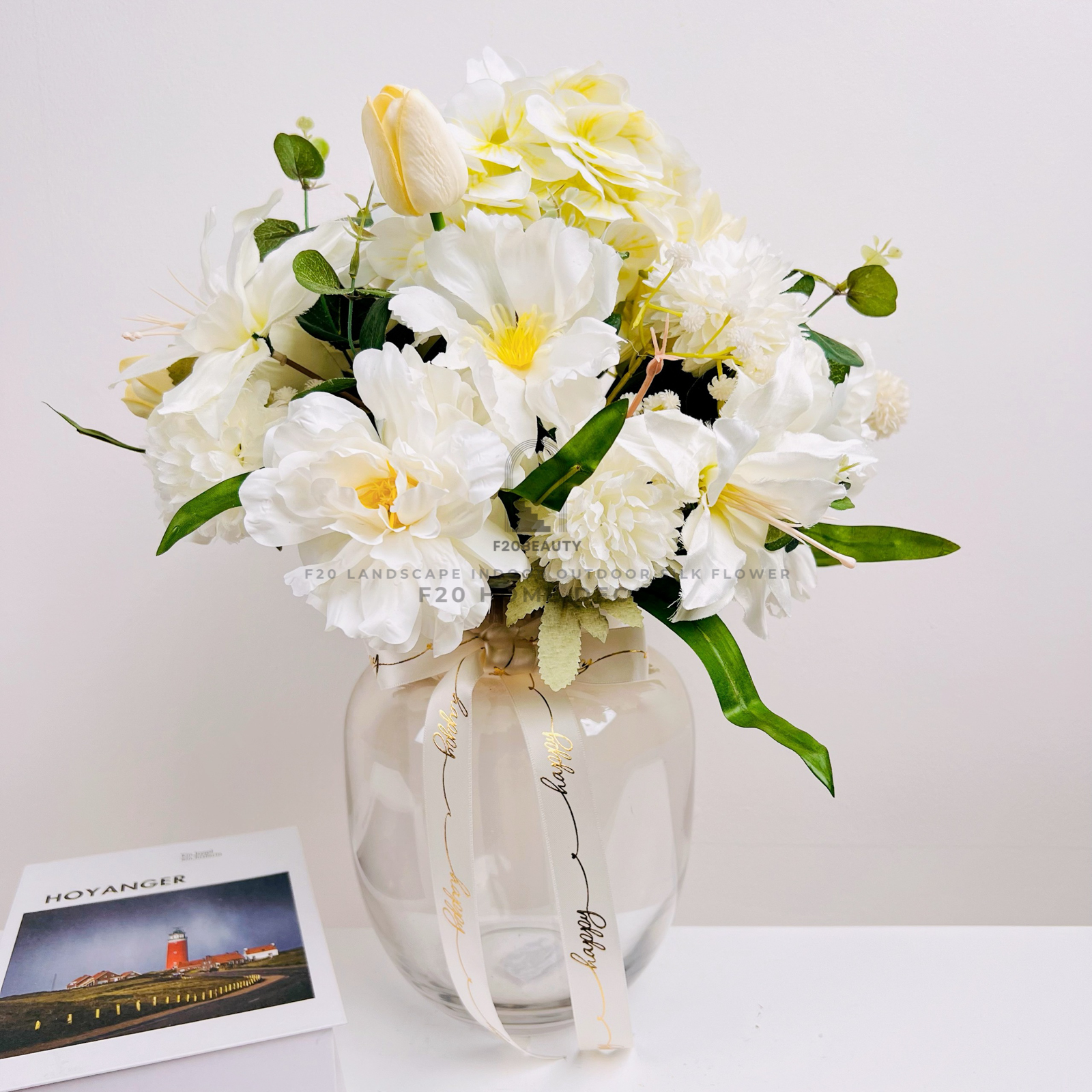 Bình hoa cẩm tú cầu giả cắm sẵn để bàn trang trí phòng khách