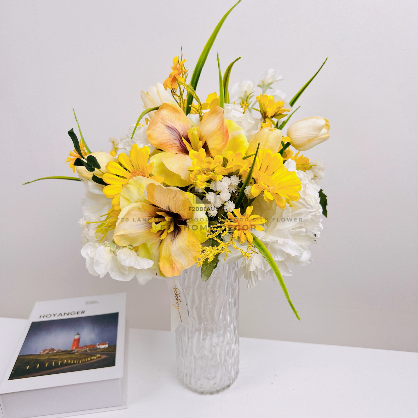 Bình hoa Gummy giả cắm sẵn để bàn đẹp trang trí phòng khách