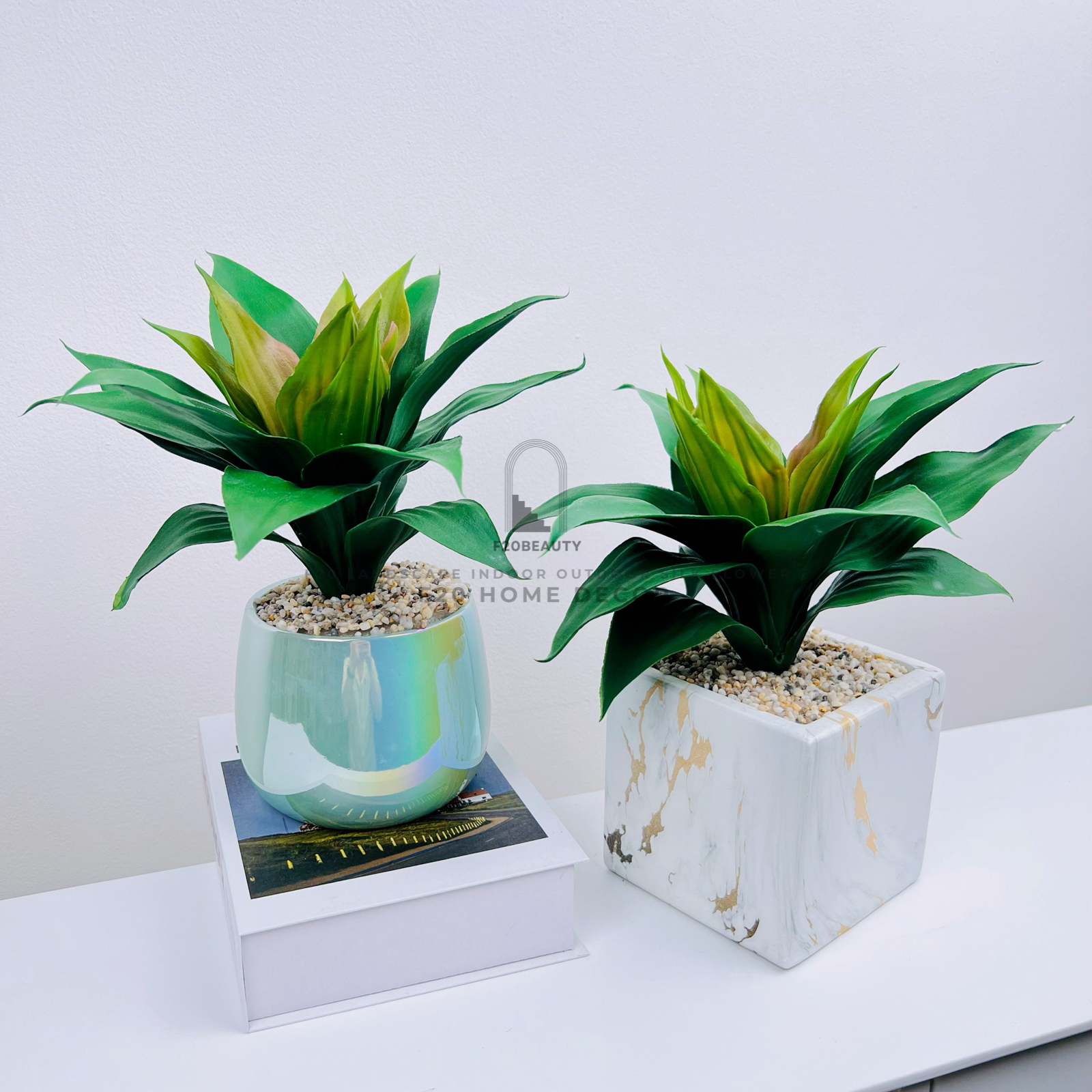 Chậu cây thùa giả để bàn trang trí phòng bếp