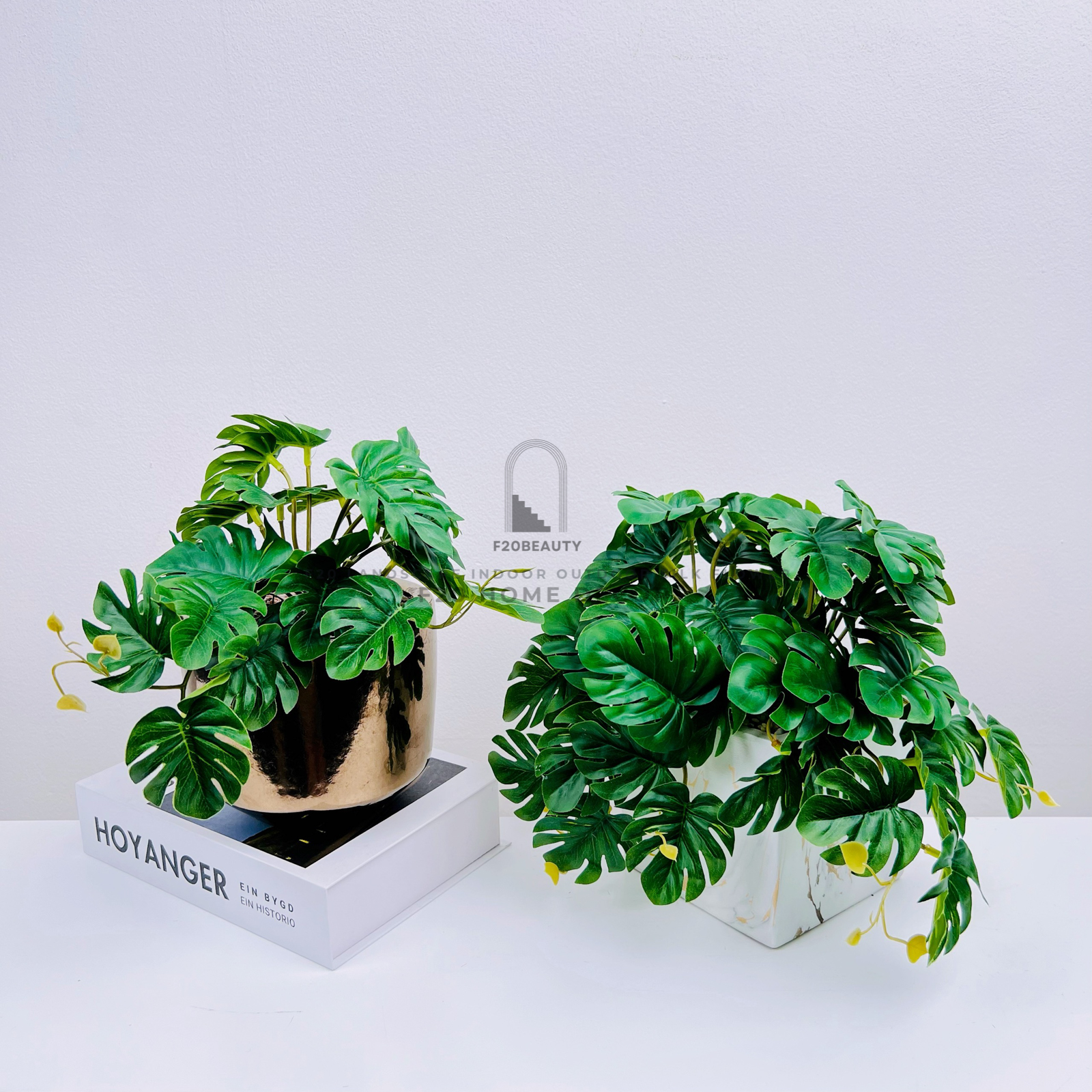 Chậu cây trầu bà mini giả để bàn trang trí bàn làm việc