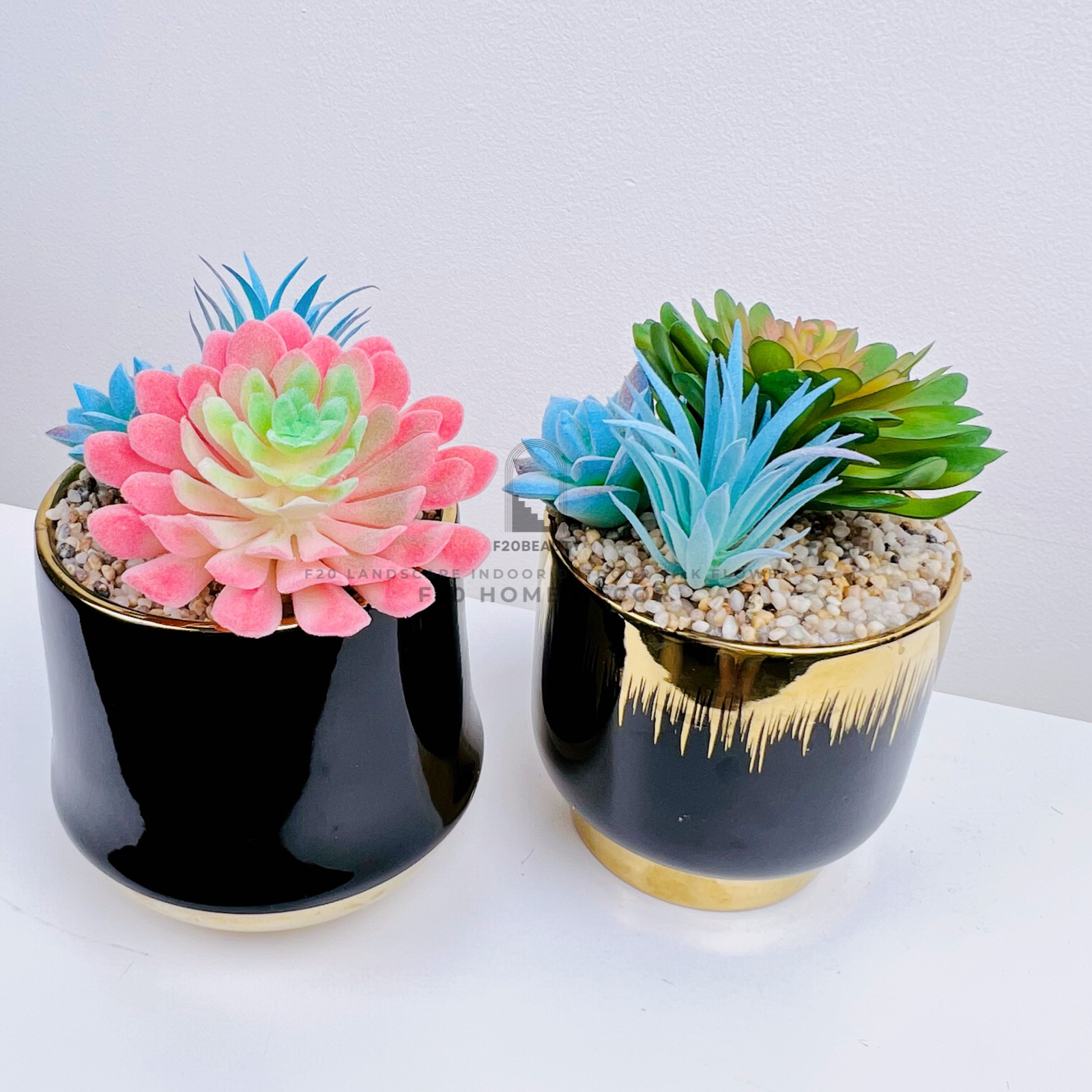 Châu cây sen đá Avge giả để bàn trang trí phòng khách