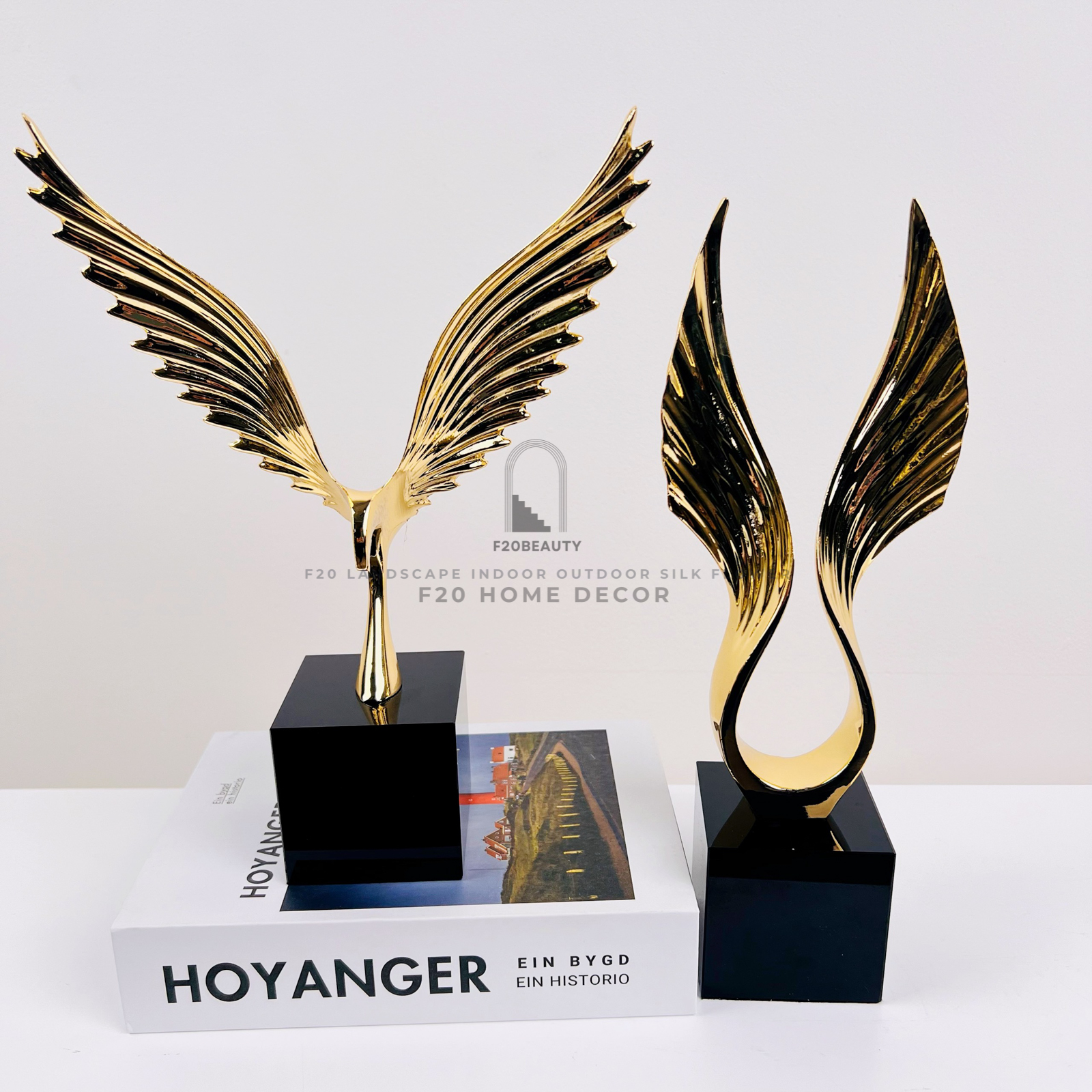 Tượng đôi cánh mạ vàng cao cấp trang trí bàn làm việc