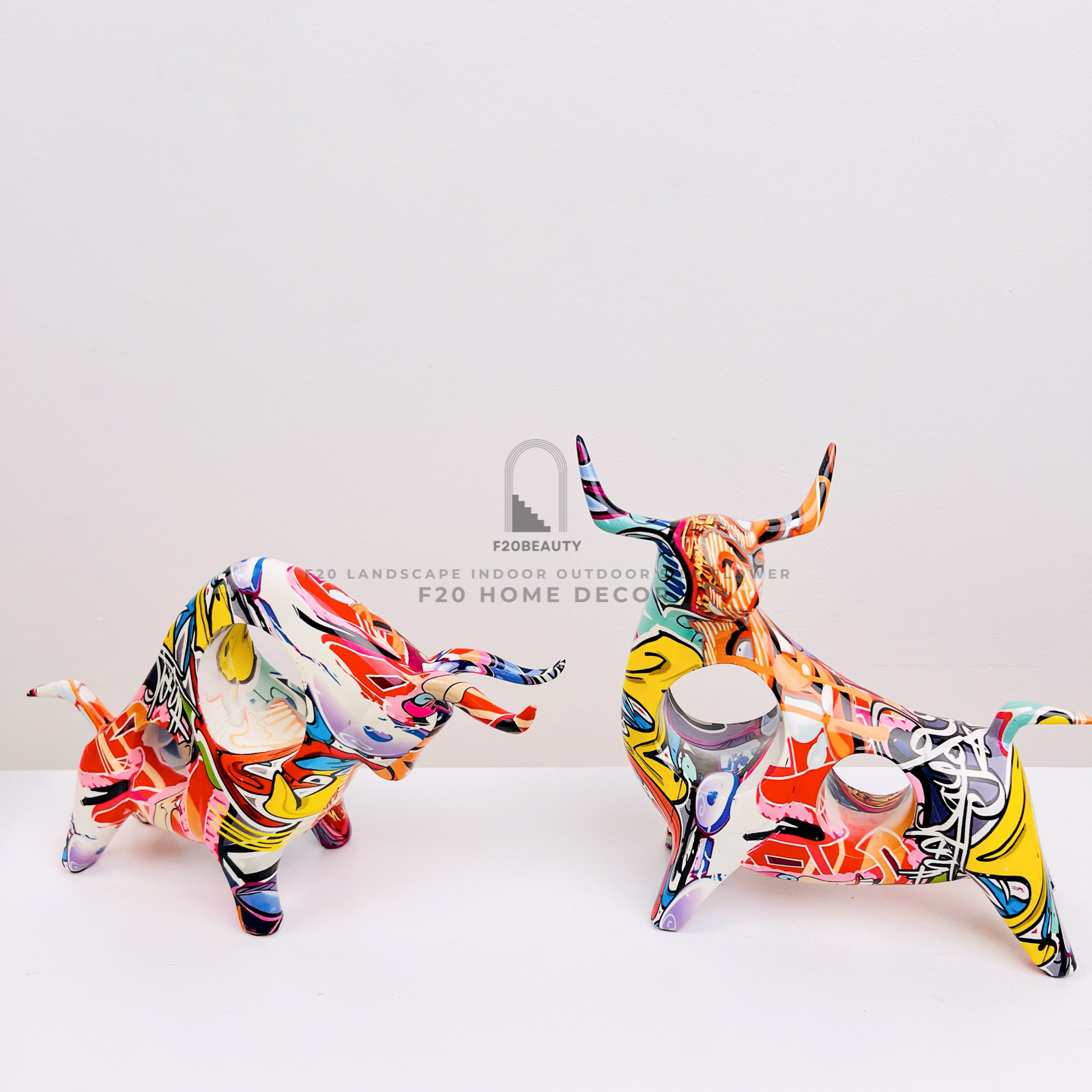 Tượng trâu ngũ sắc - Thêm phần nghệ thuật và cá tính cho không gian sống