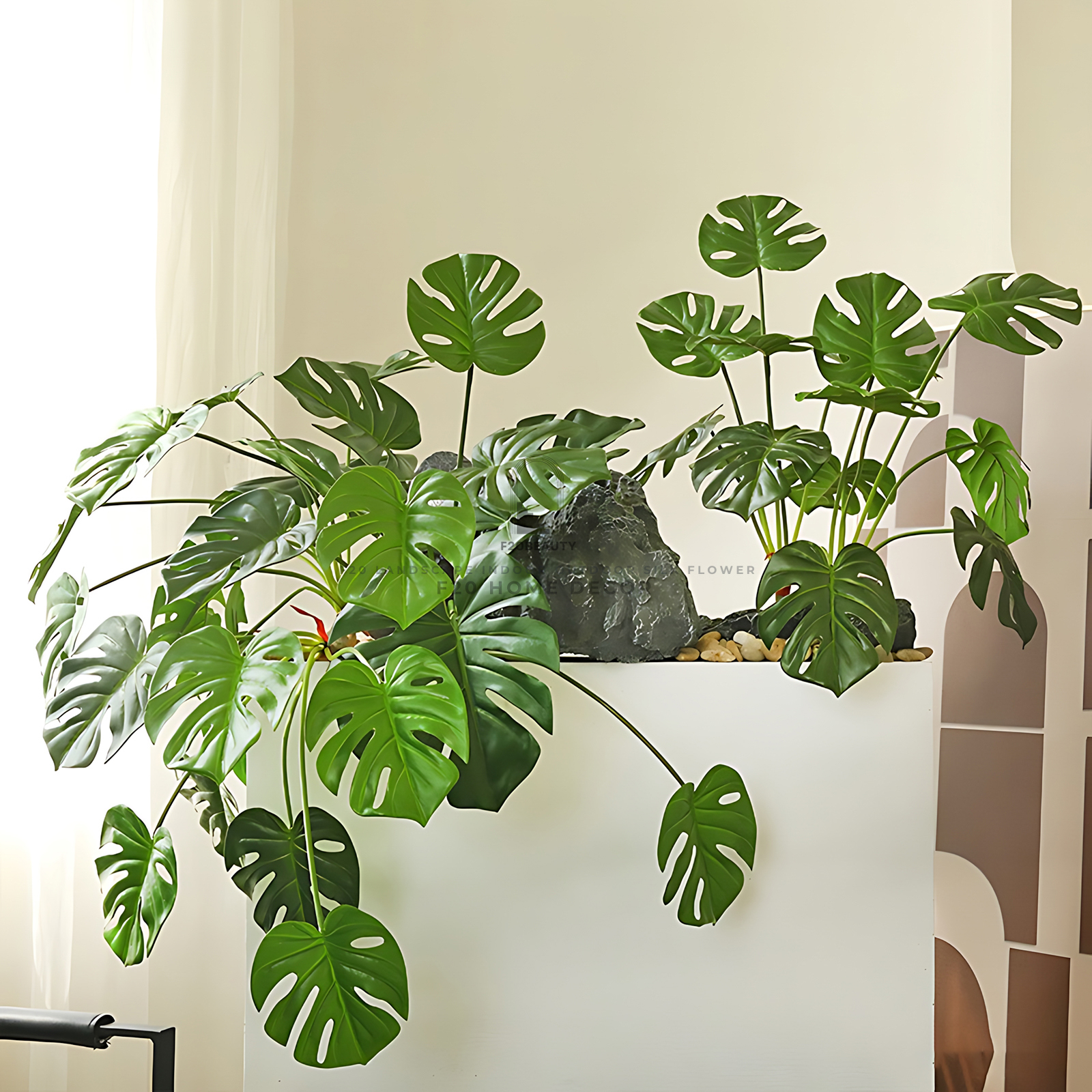 Cành cây Monstera giả loại cao cấp - Cây Monstera cao su thân mềm loại ...