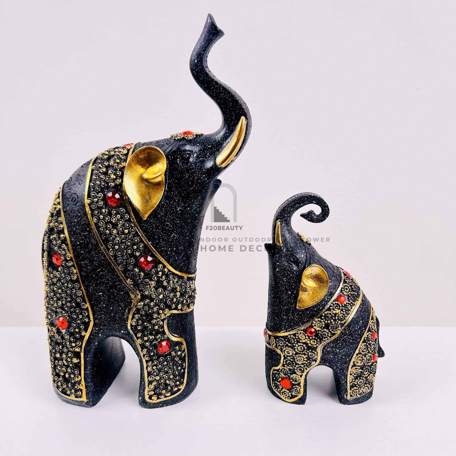 Tượng cặp voi phong thủy đính đá - Mang đến sự thịnh vượng và may mắn