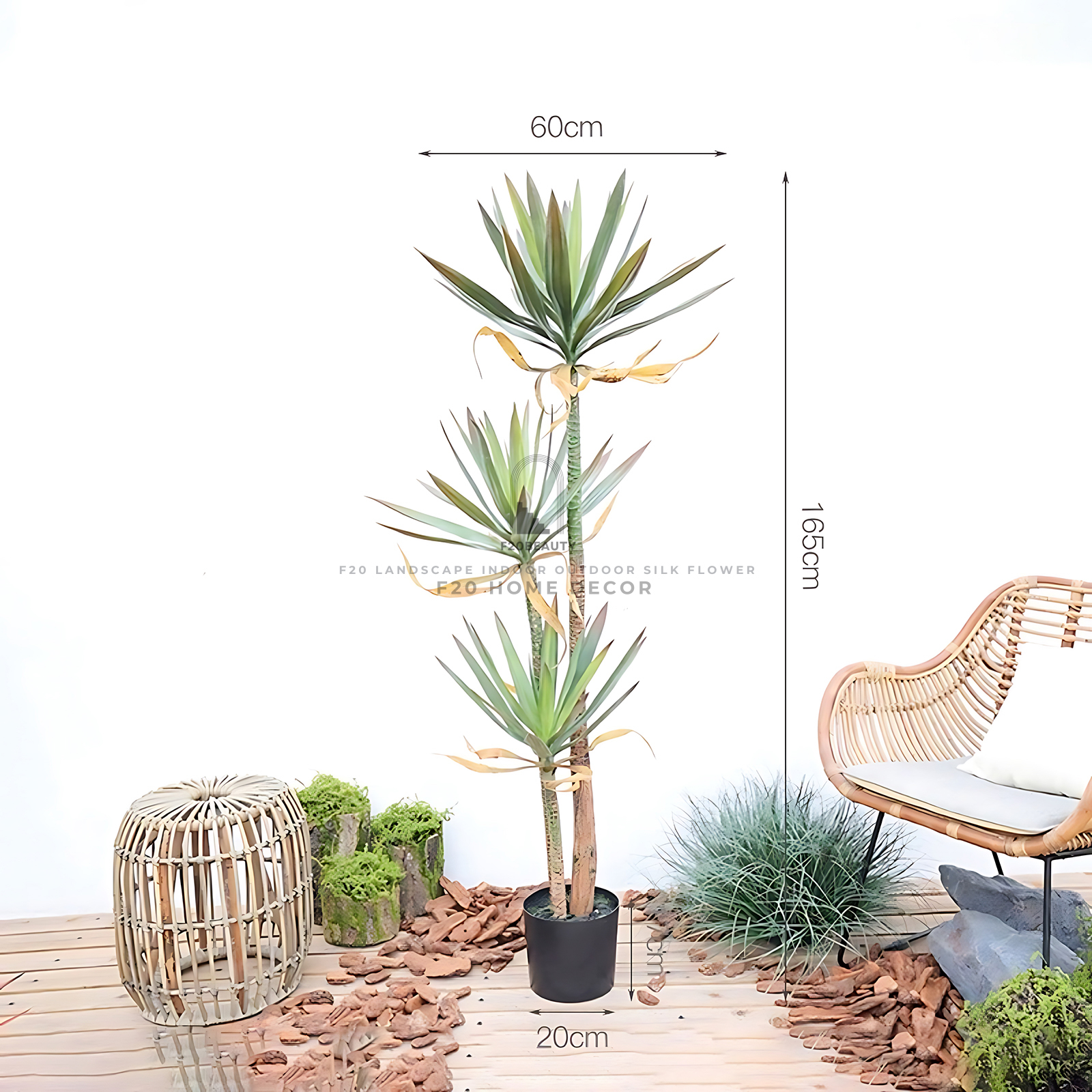 Hình ảnh chi tiết cây phát tài núi cổ điển giả có chiều cao 160 cm