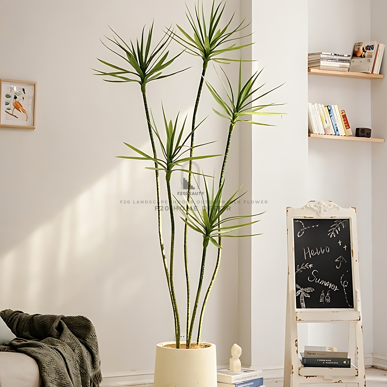 Cây Yucca giả trang trí quán cafe, cửa hàng