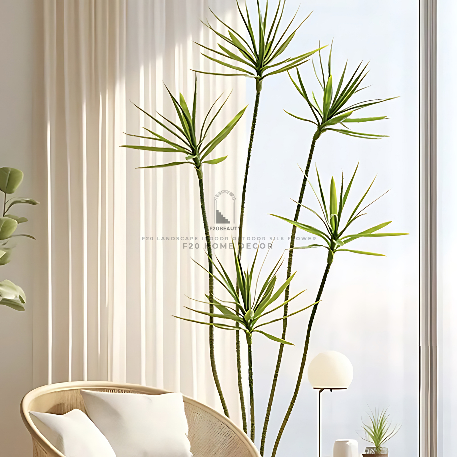 Cây Yucca giả 5 nhánh trang trí không gian Studio