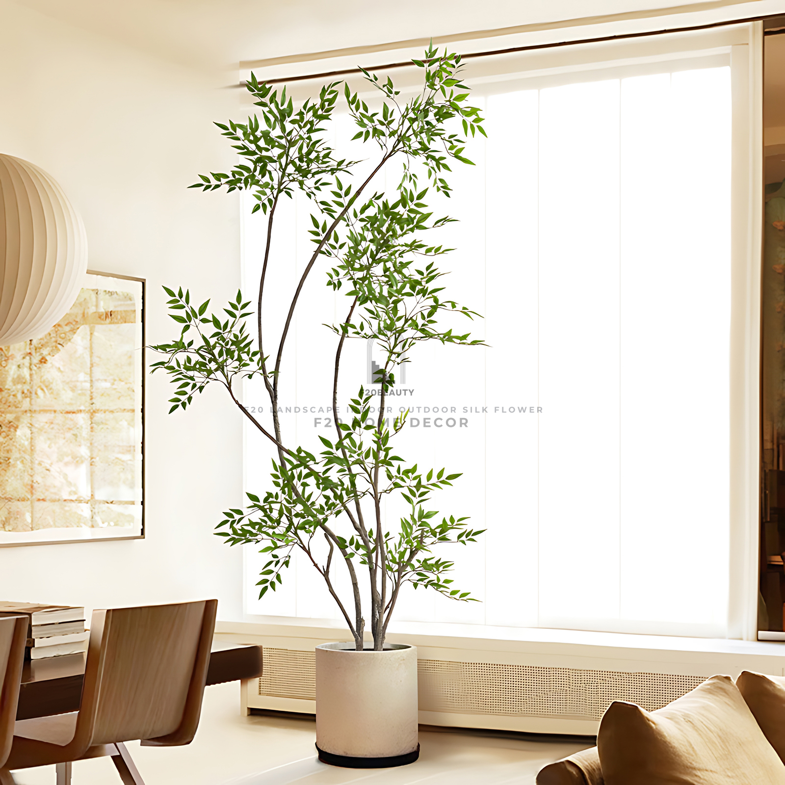 Cây Nandina Domestica giả trang trí phòng bếp theo phong cách Zen