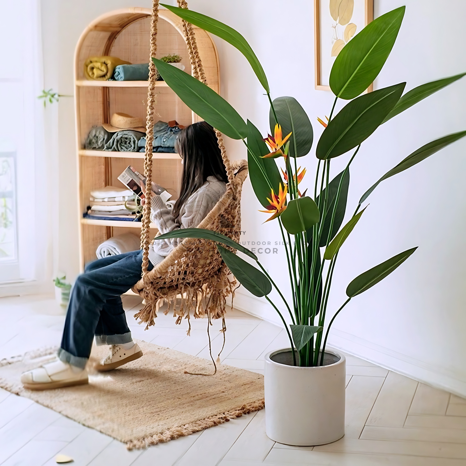 Hình ảnh cây thiên điểu giả cao 150cm trang trí không gian Studio