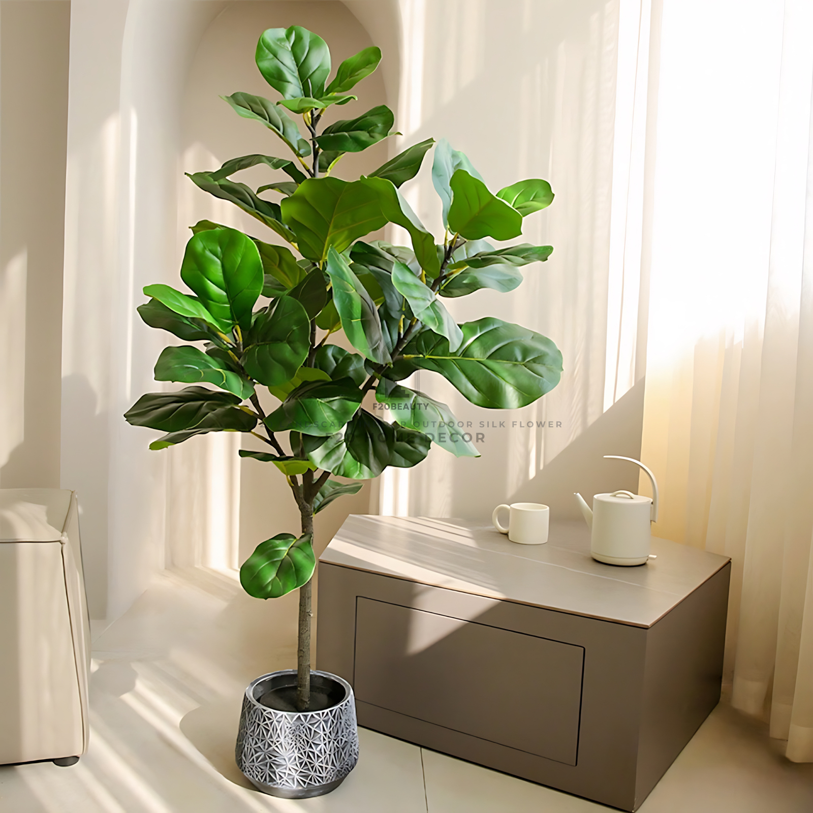 Cây Bàng Singapore giả cao 130cm trang trí không gian nội thất