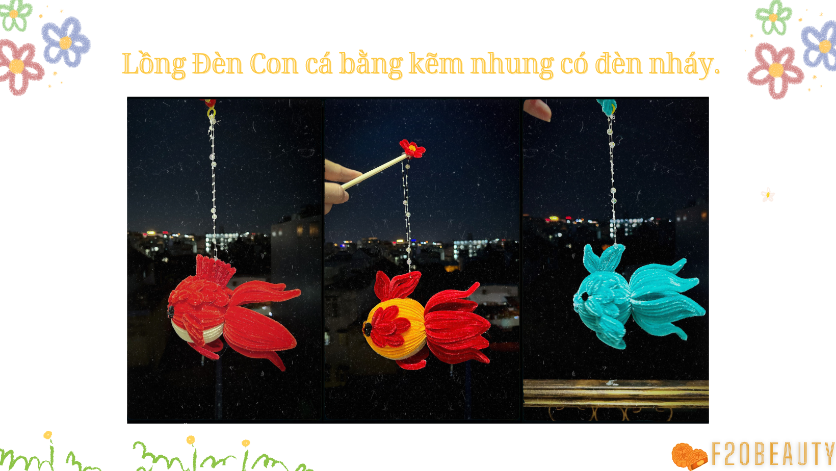 Lồng đèn cá bằng kẽm nhung