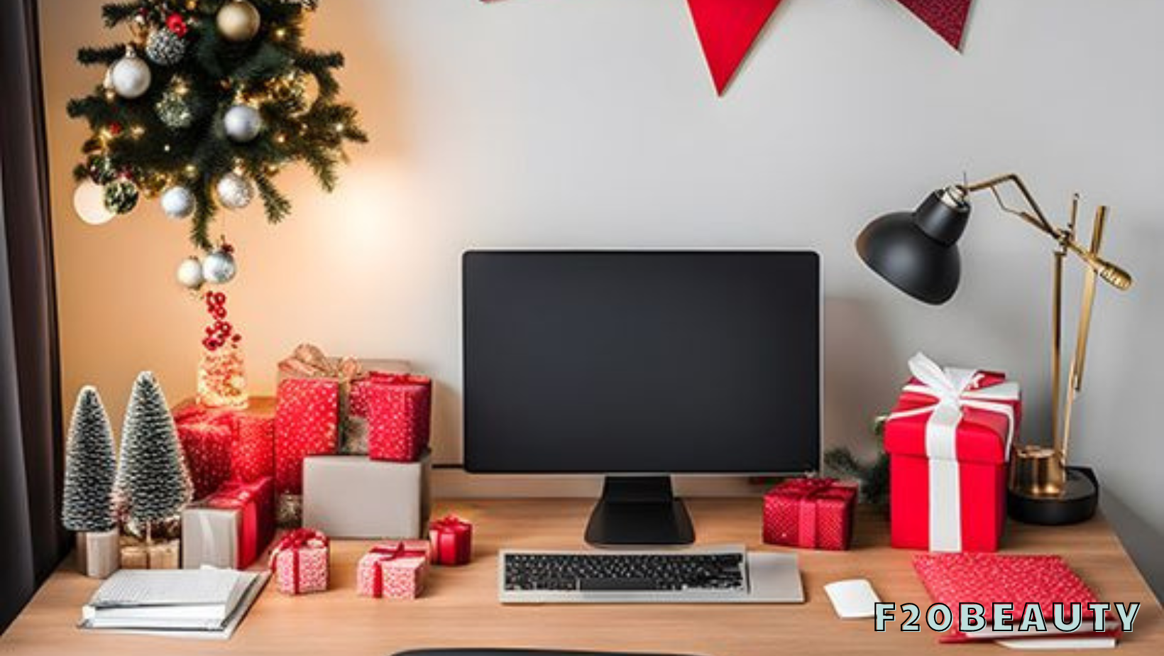 Bàn làm việc decor noel