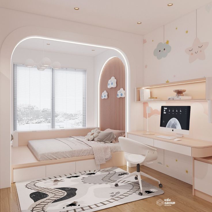 Hình ảnh phòng ngủ với trần thạch cao cách âm, giúp gia chủ có giấc ngủ ngon