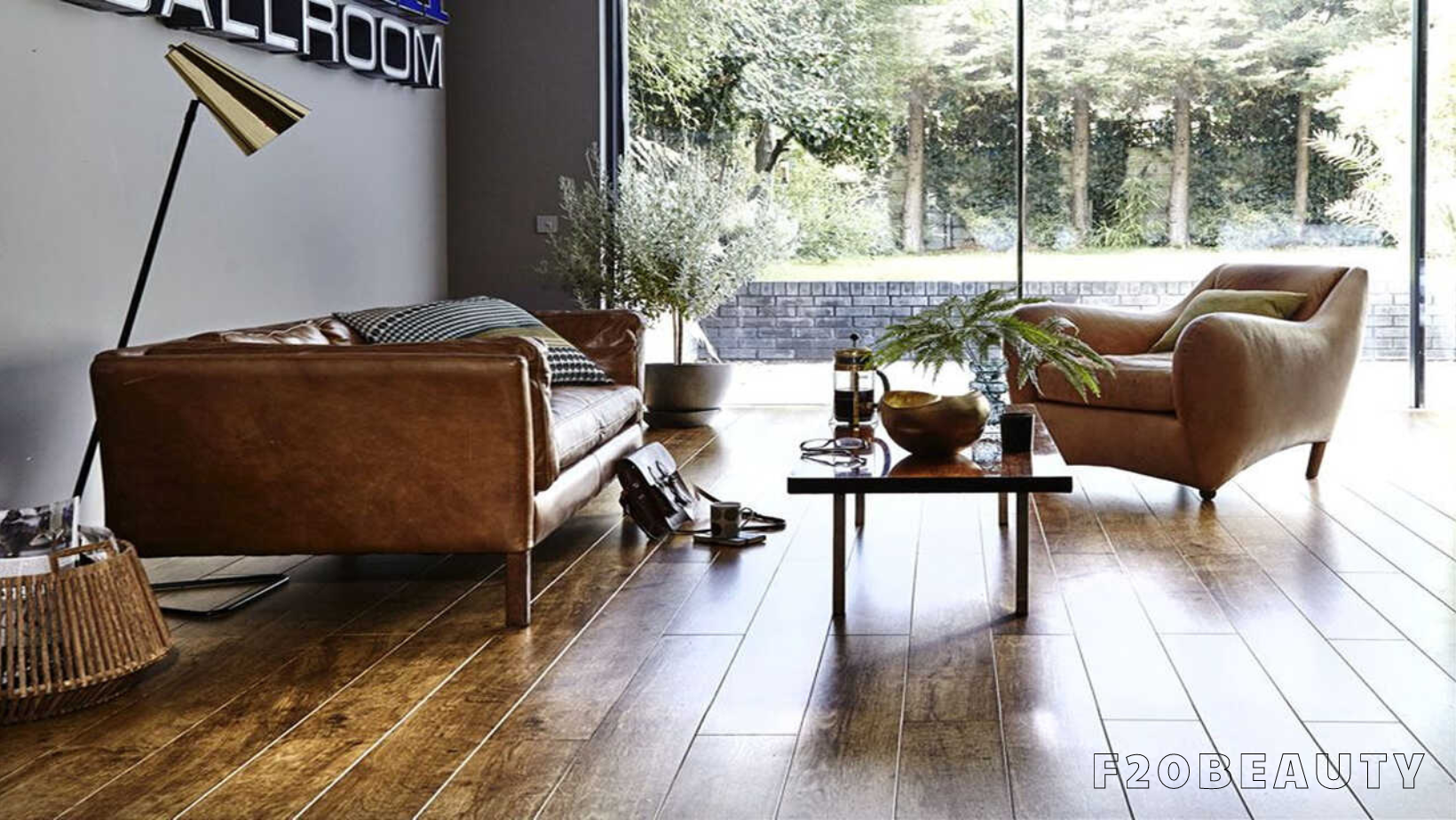 Hình ảnh sàn gỗ tự nhiên được sử dụng trong phòng khách.