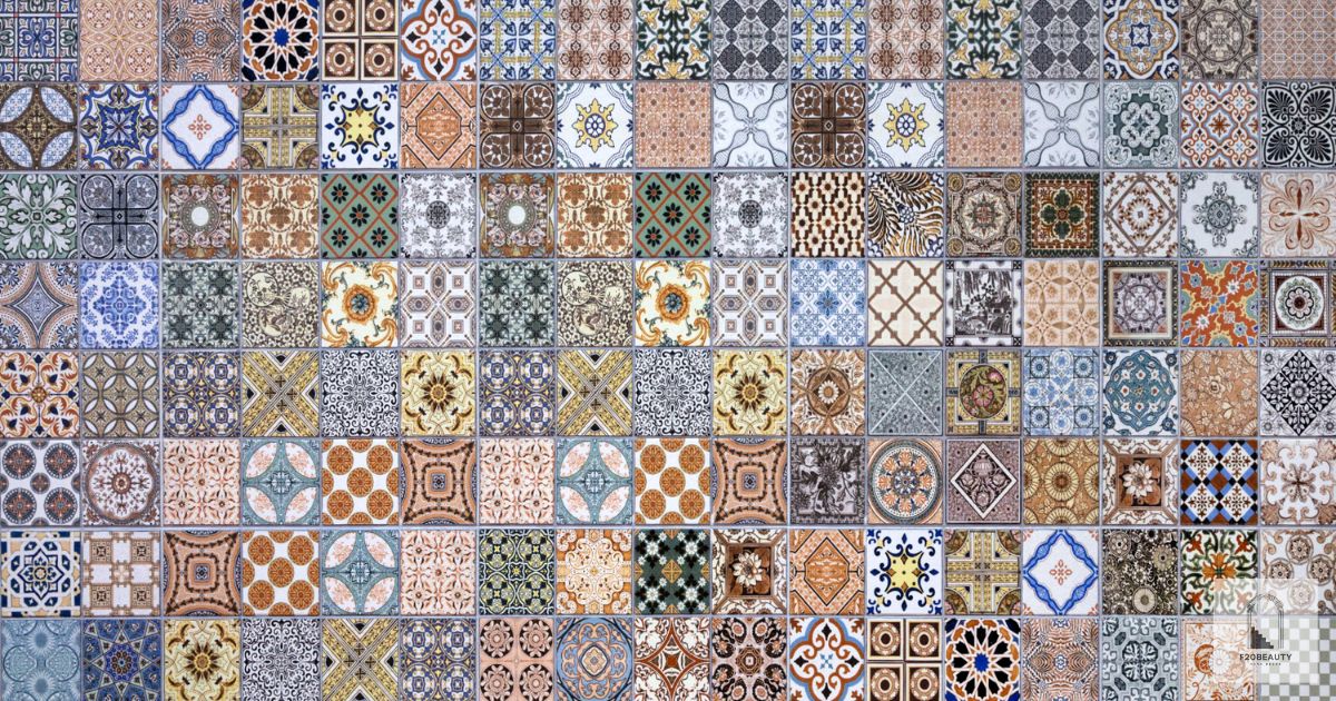 Hình ảnh gạch bông lát nền với họa tiết cổ điển