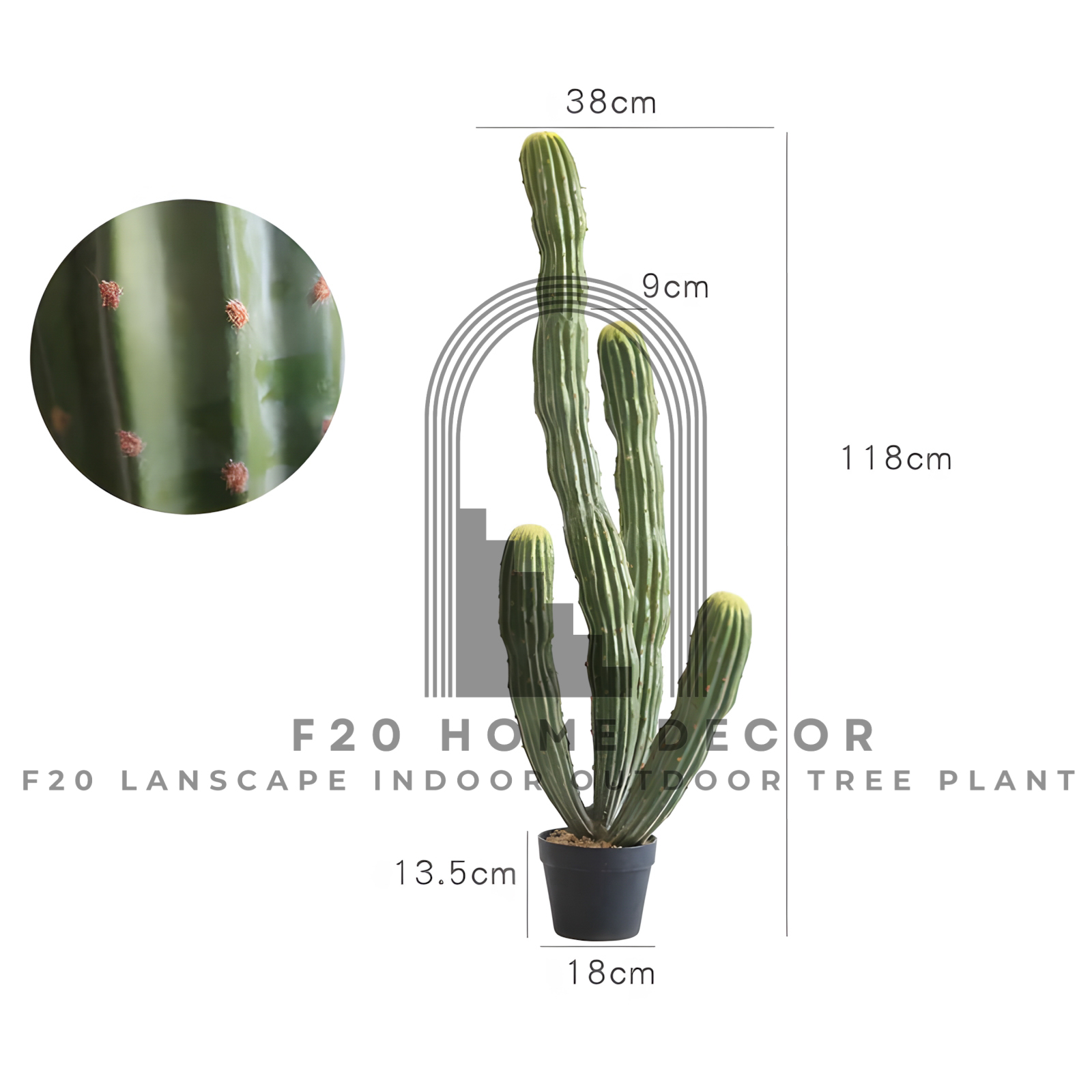 Cây xương rồng cột giả 4 tay 118cm