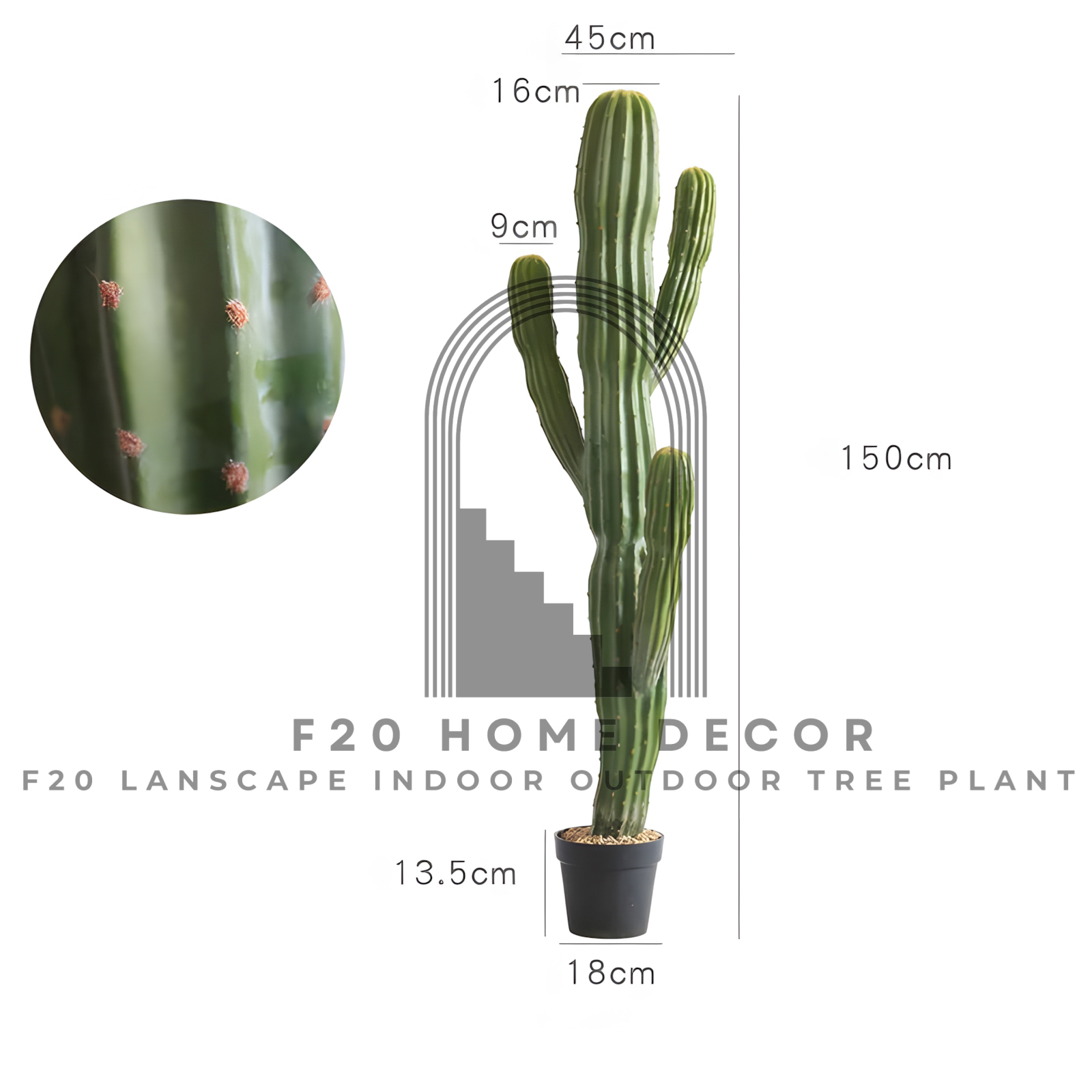 Cây xương rồng cột giả 4 tay 150cm