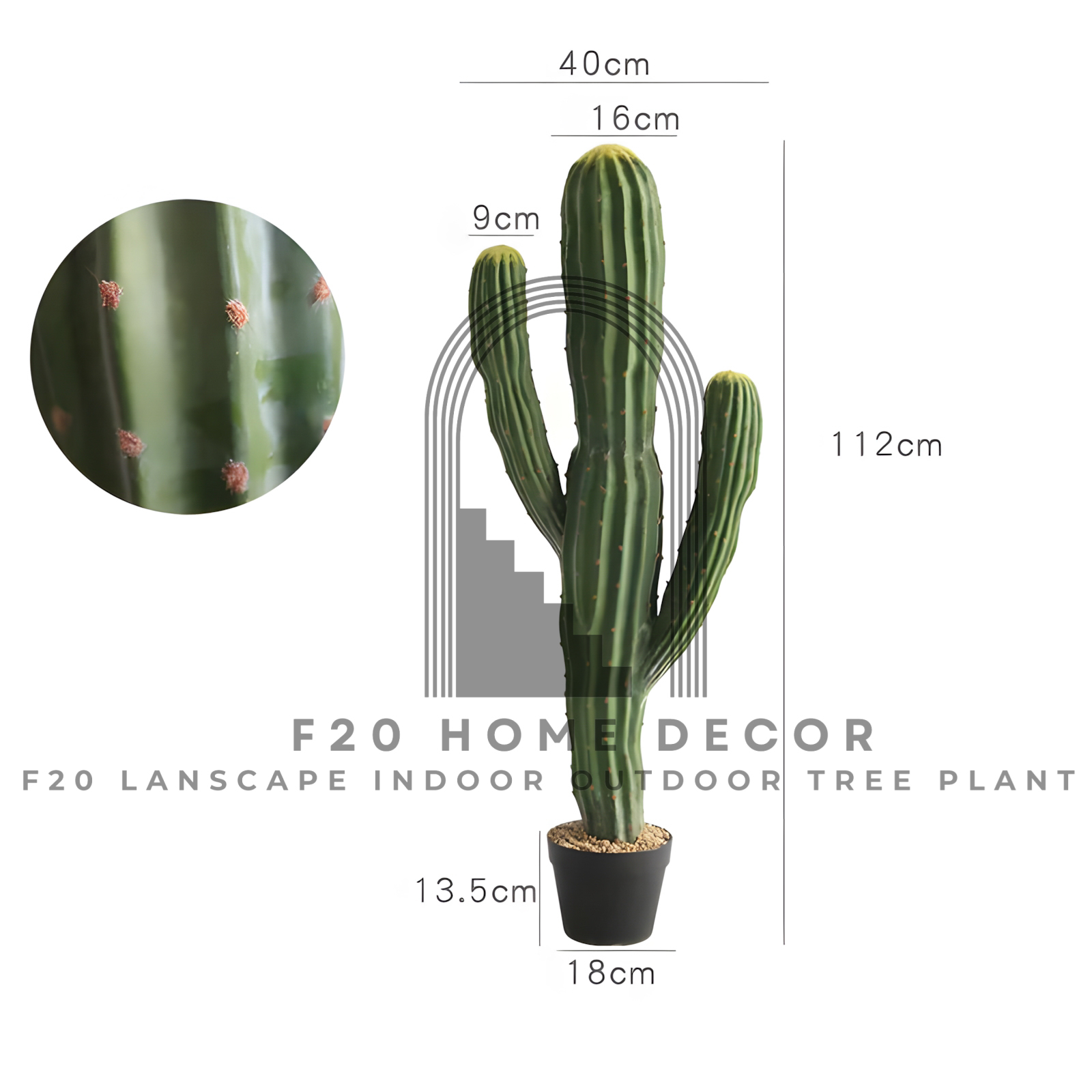 Cây xương rồng cột giả 3 tay 112cm