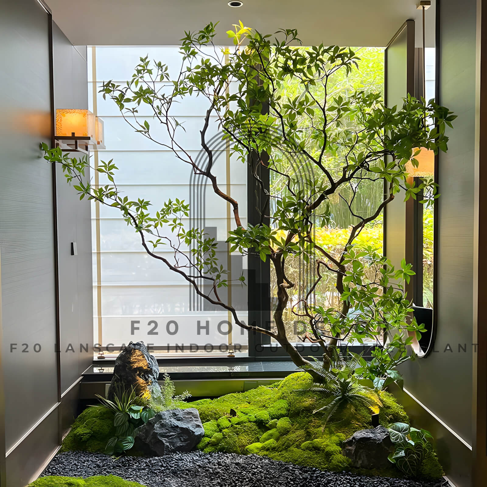 Cây Asabi giả thân gỗ nhiều nhánh phong cách Nhật Bản