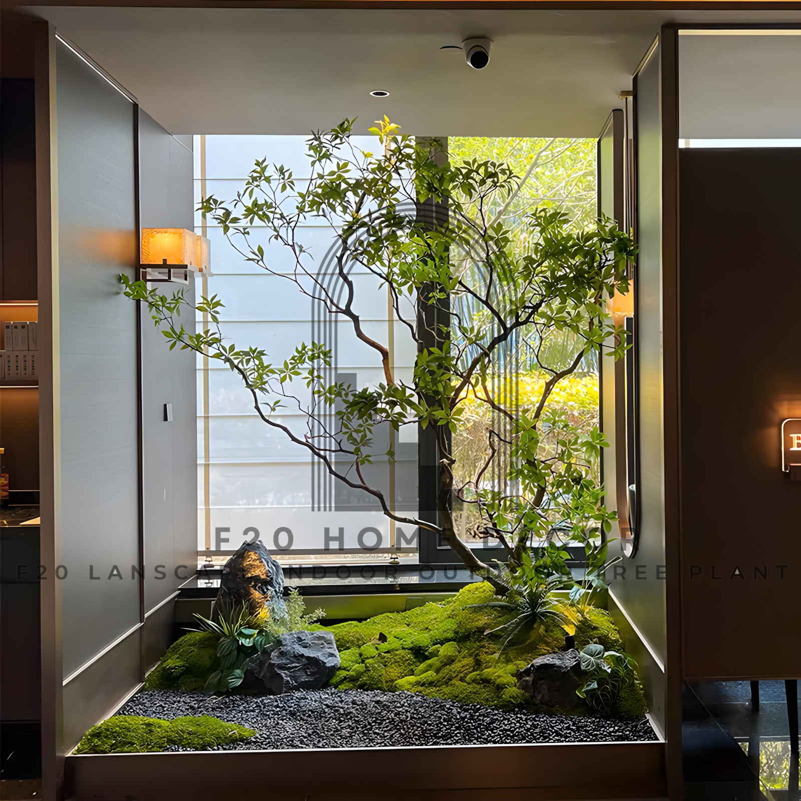 Cây Asabi giả thân gỗ nhiều nhánh phong cách Nhật Bản trang trí nhà hàng