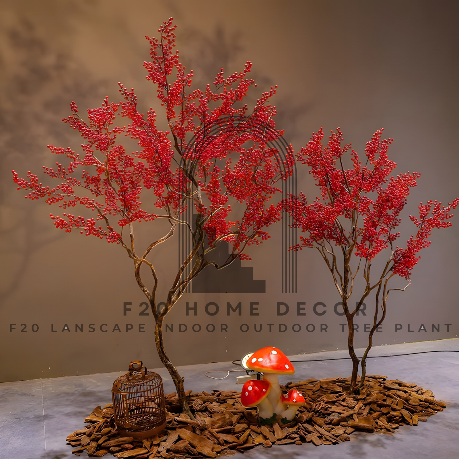 Trang trí Tết ấn tượng với cây đông đào giả thân gỗ