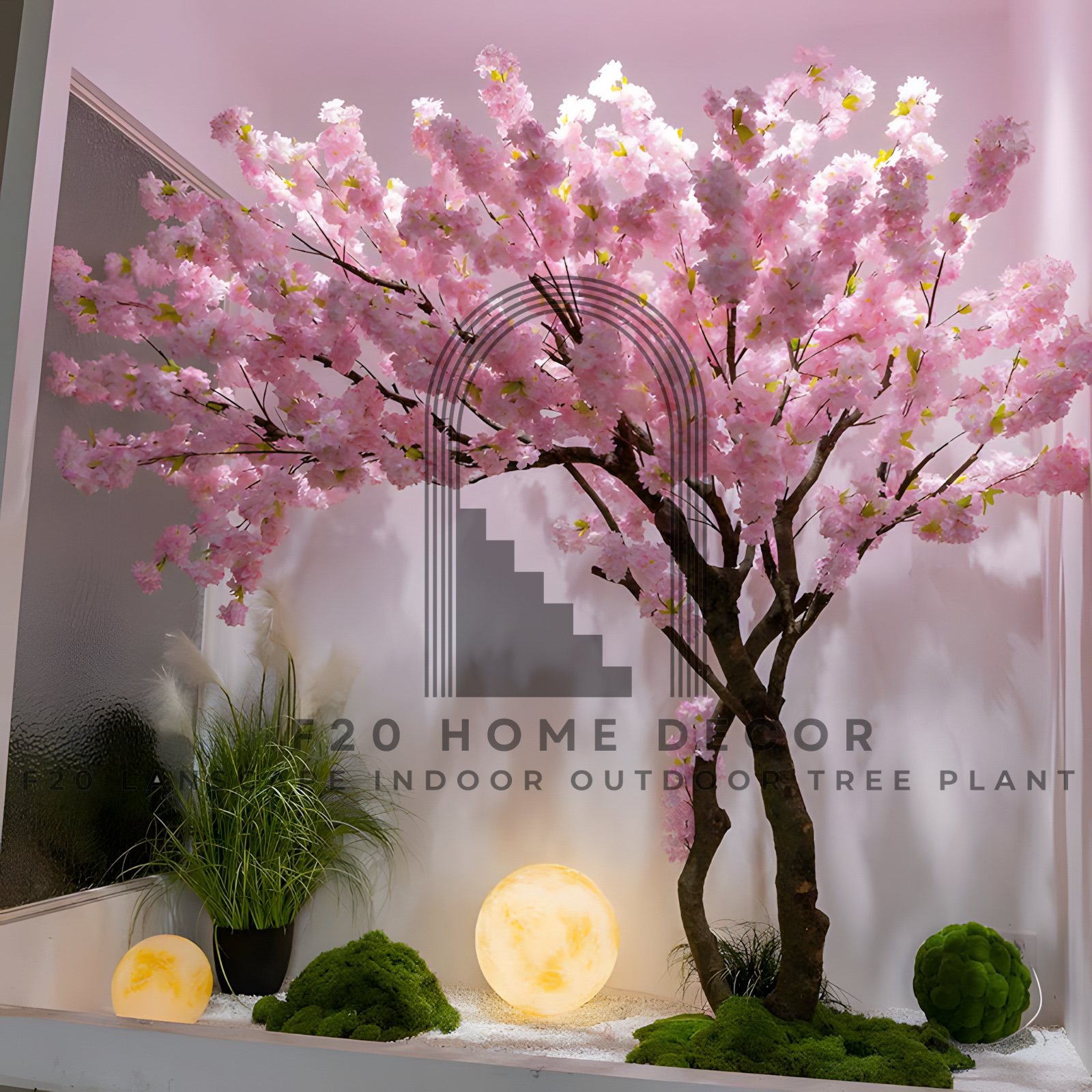 Cây hoa anh đào giả trang trí cửa hàng thời trang