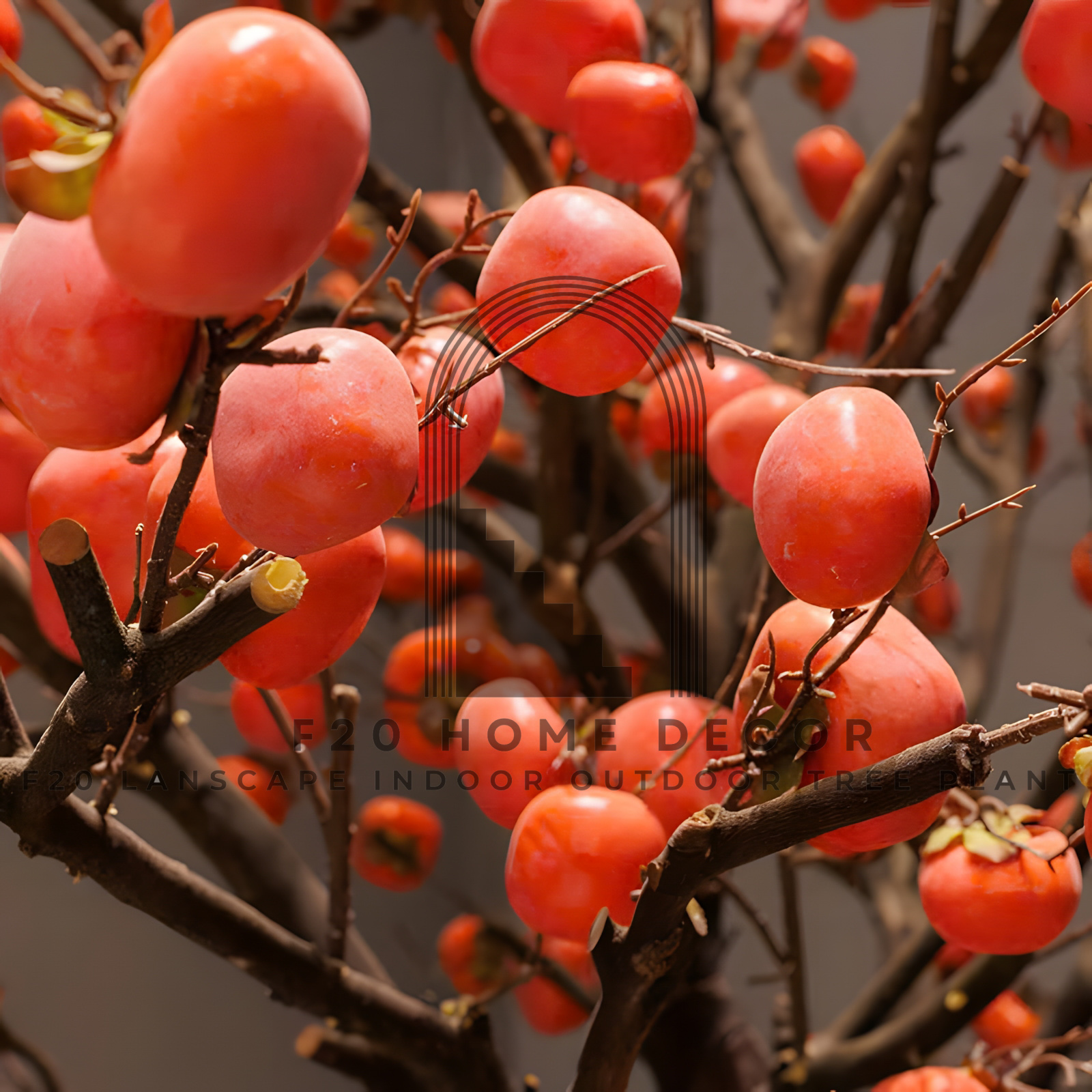 Chi tiết cành và trái hồng giả đẹp như thật