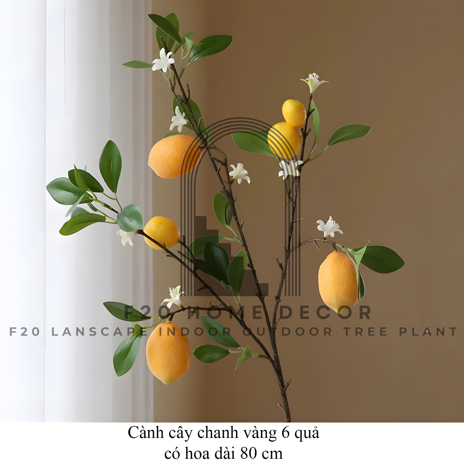 Cành cây canh vàng 6 quả với kích thước 80cm