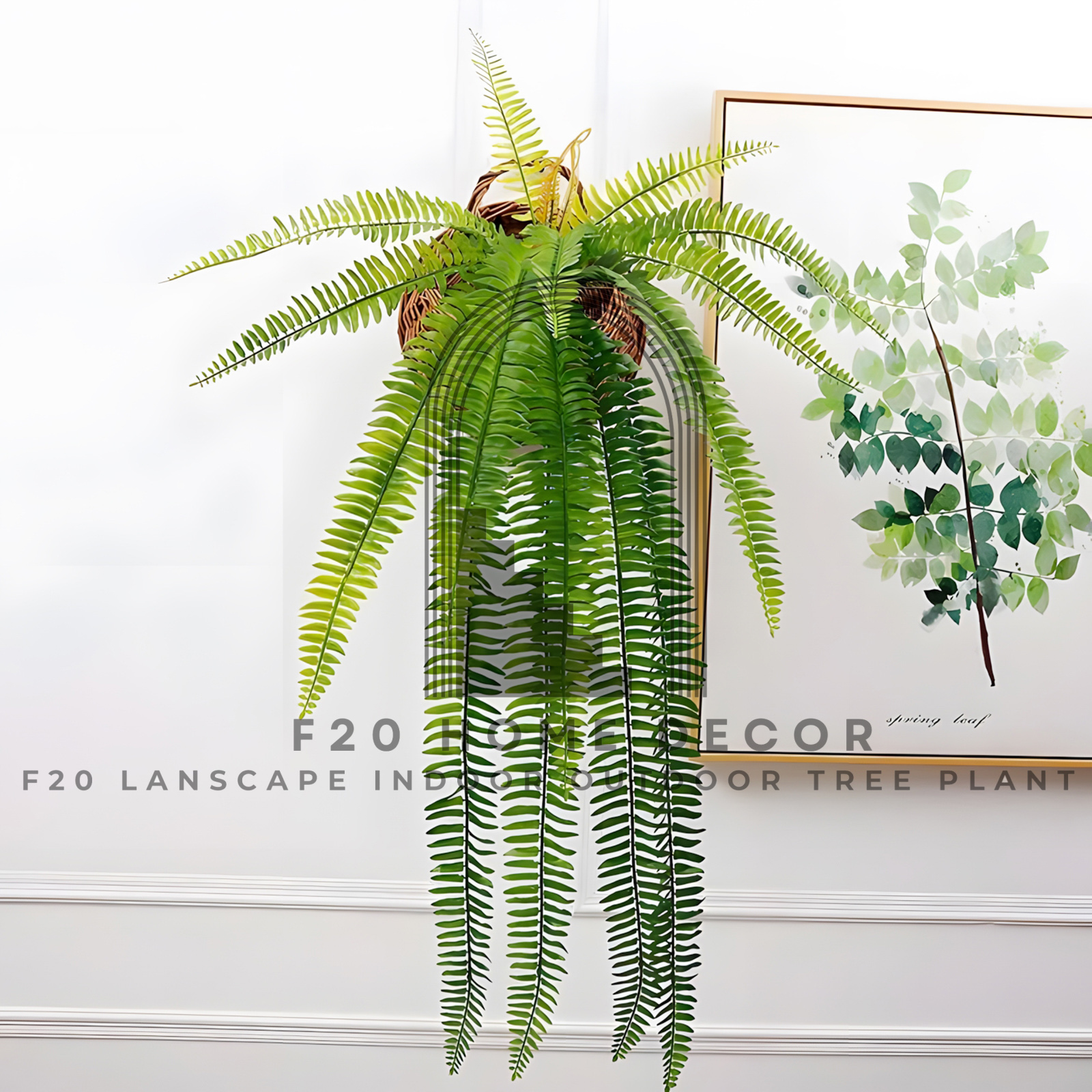 Cành cây dương xỉ giả rủ treo tường đẹp dịu dàng