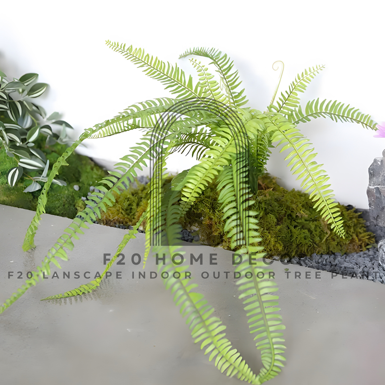 Cành cây dương xỉ giả rủ treo tường sống động