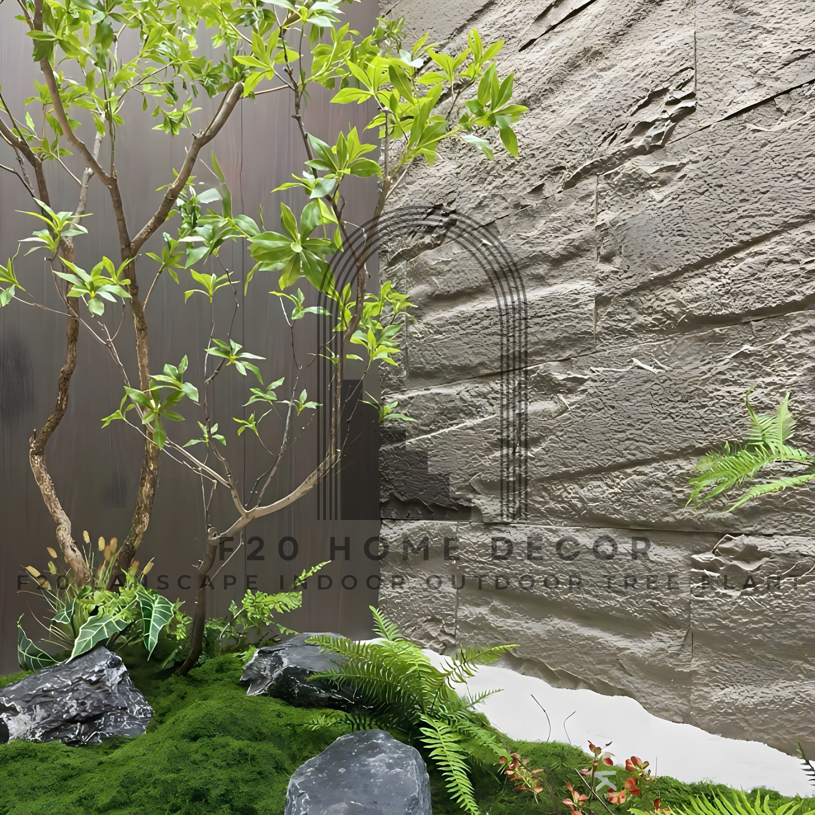 Cây Asabi dương xỉ giả trang trí giếng trời